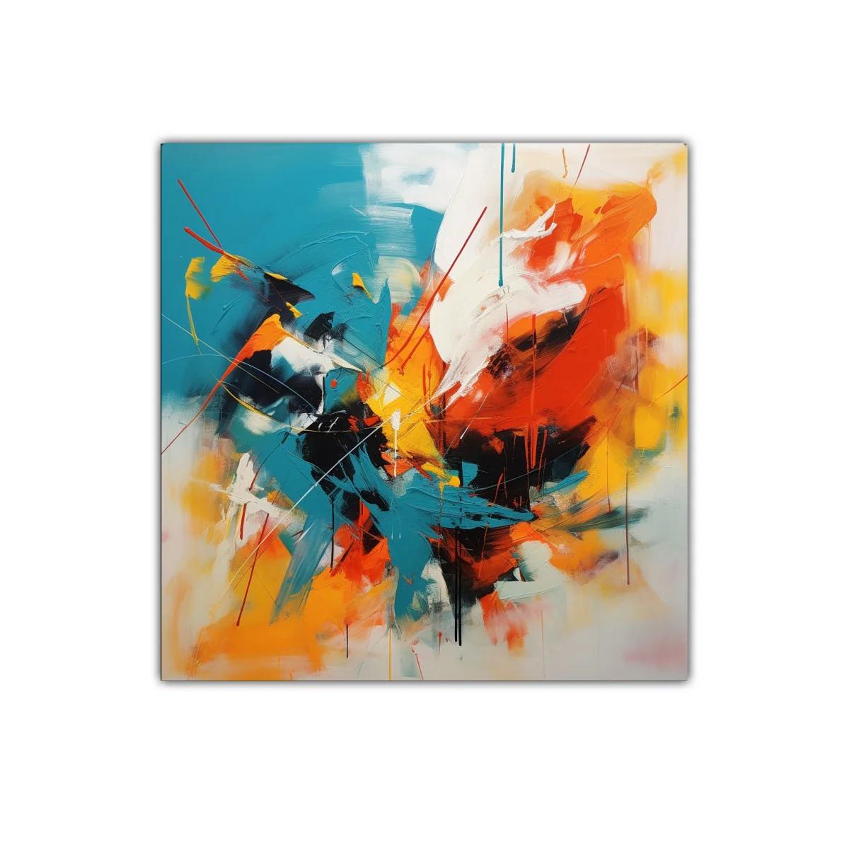 Cuadro abstracto vibrante con contrastes intensos y dinámicos — miniatura 1