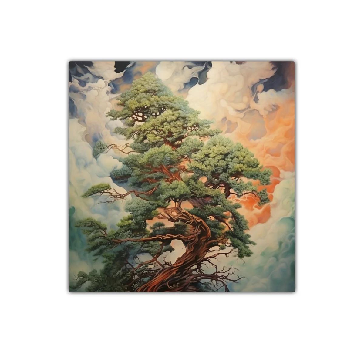 Árbol en calma entre nubes y luces cálidas — miniatura 1