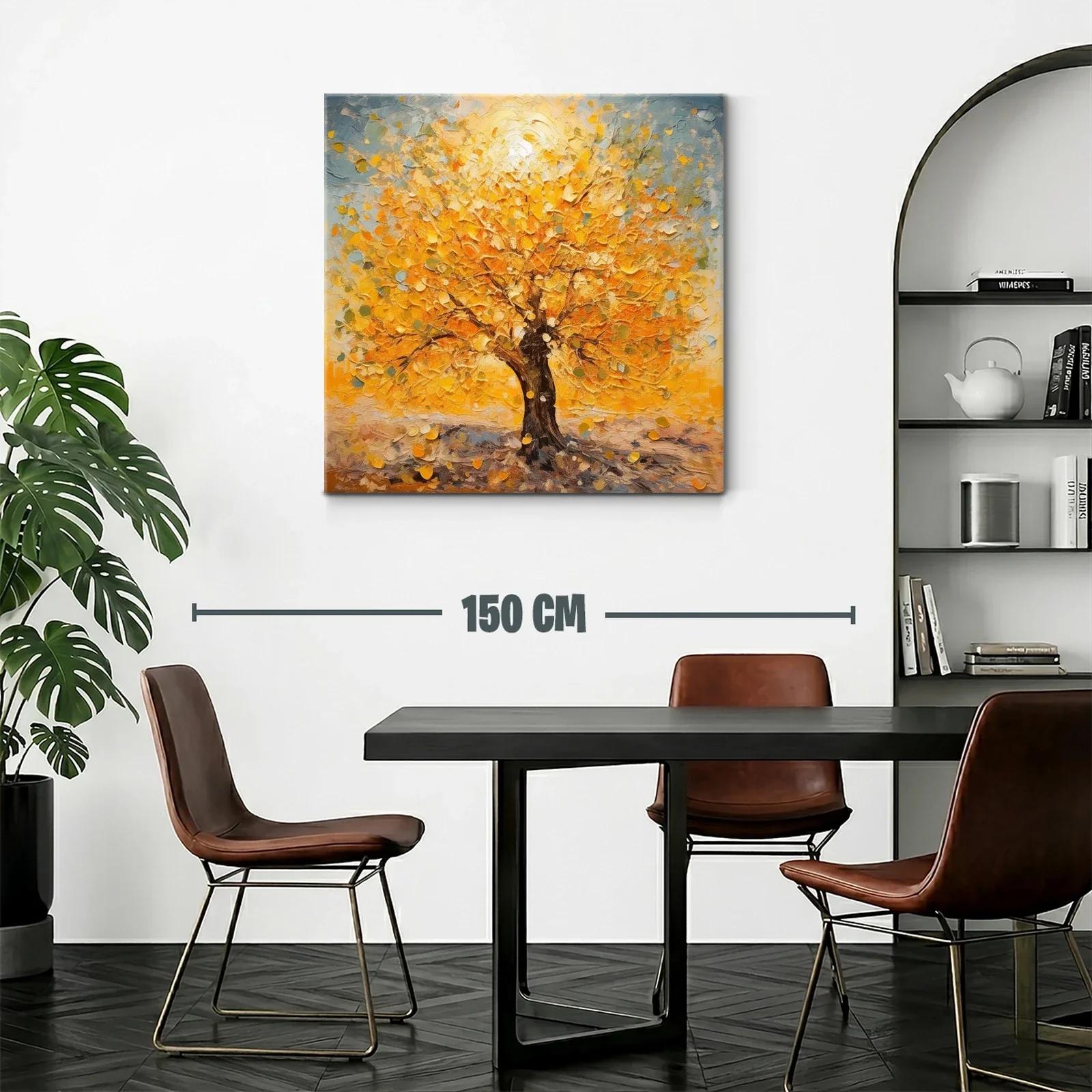 Árbol dorado con follaje vibrante y cielo azul — miniatura 2