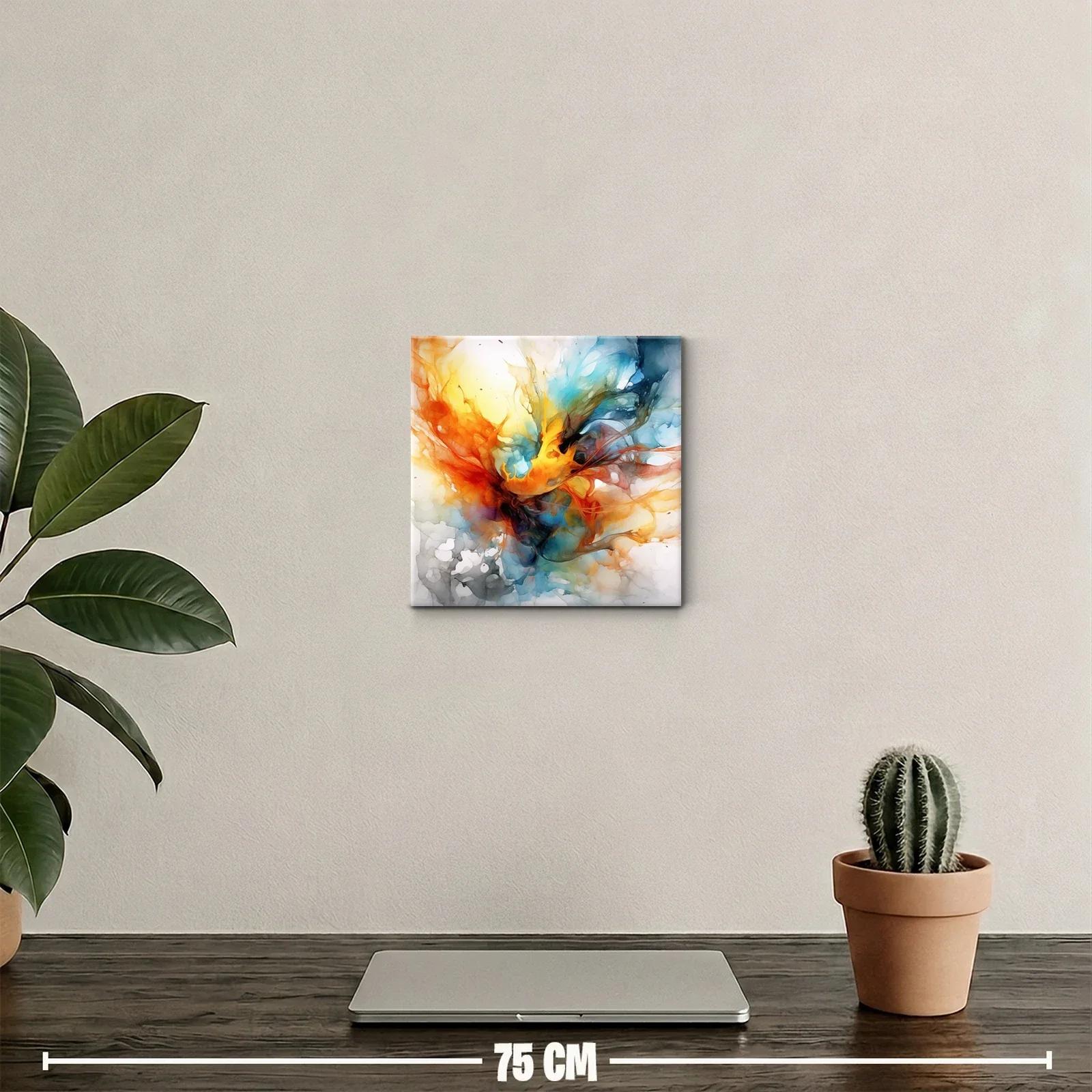 Cuadro abstracto de explosión de colores vibrantes y dinámica — miniatura 2