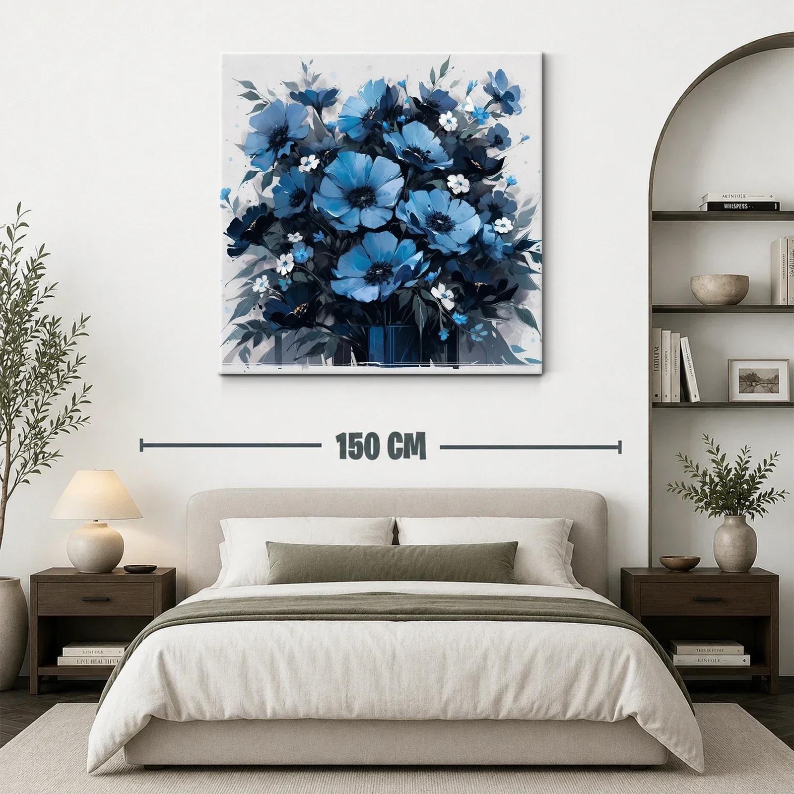 Ramo de flores en tonos azules con toque elegante — miniatura 3