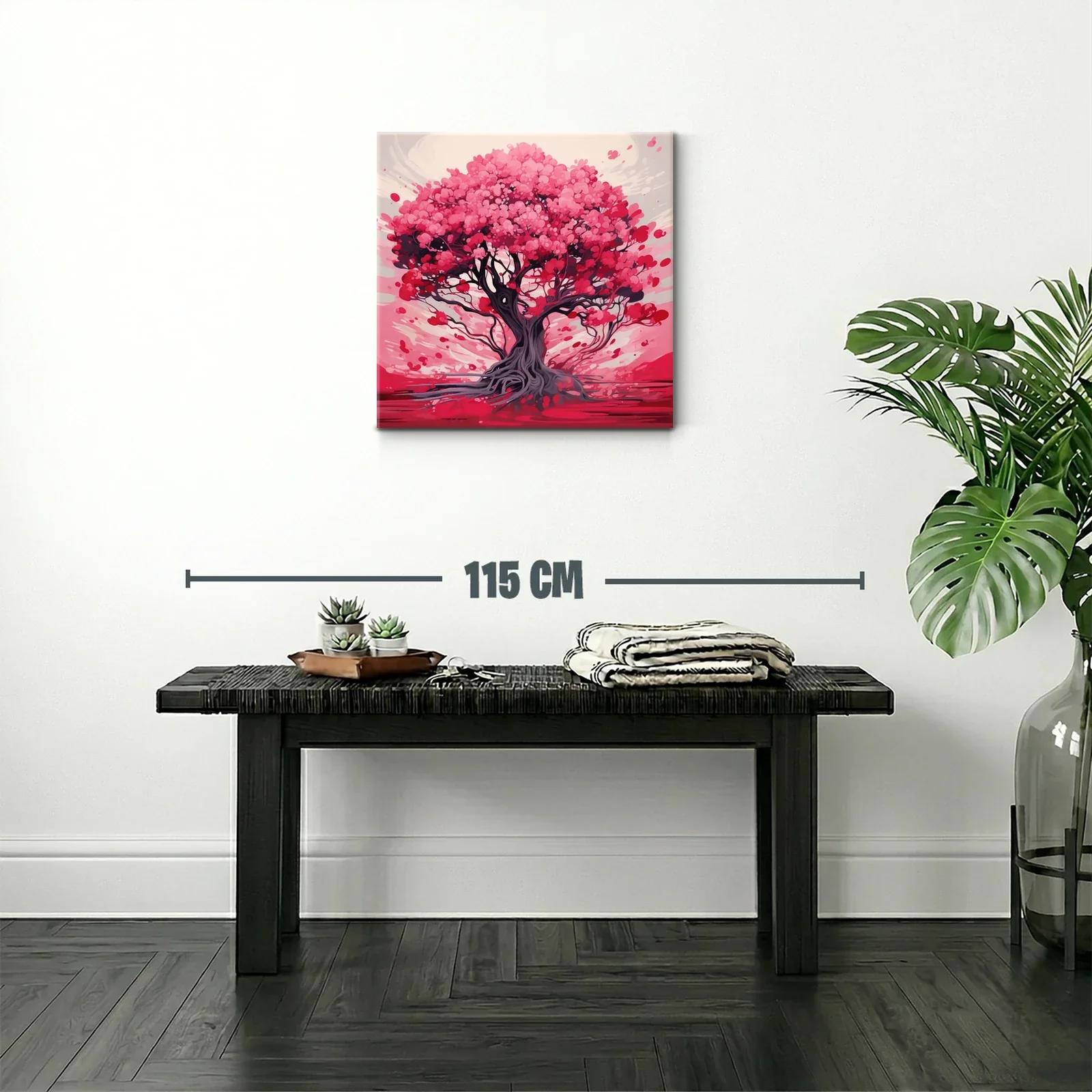 Árbol vibrante con tonos rosas y rojos intensos — miniatura 2