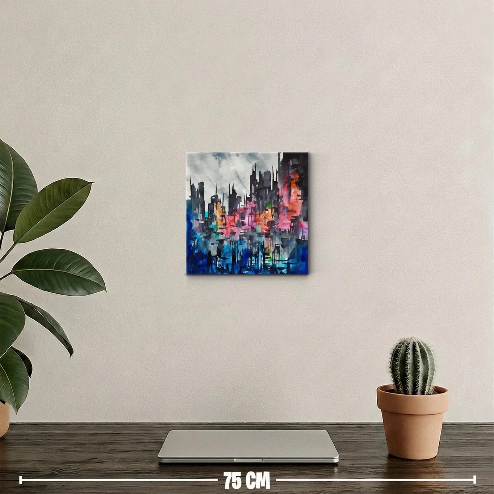 Ciudad abstracta con tonos vibrantes y contrastes intensos — miniatura 2