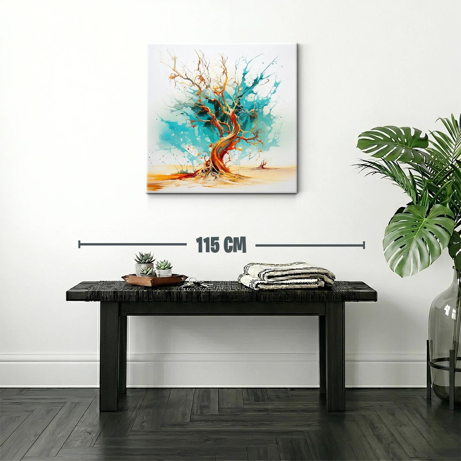 Árbol abstracto en tonos vibrantes y azulados — miniatura 2