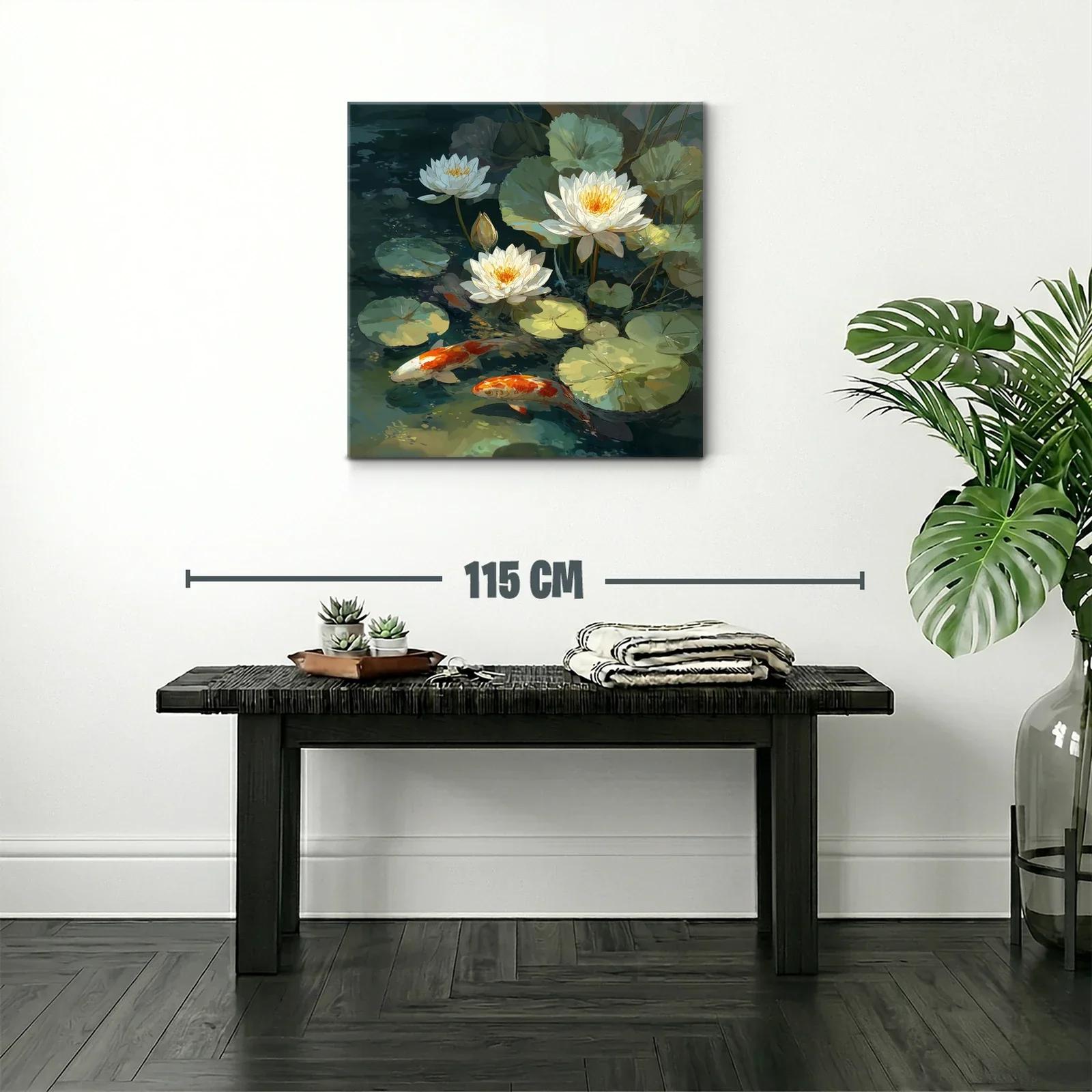 Serenidad de Nenúfares y Peces Koi en Agua Tranquila — miniatura 2