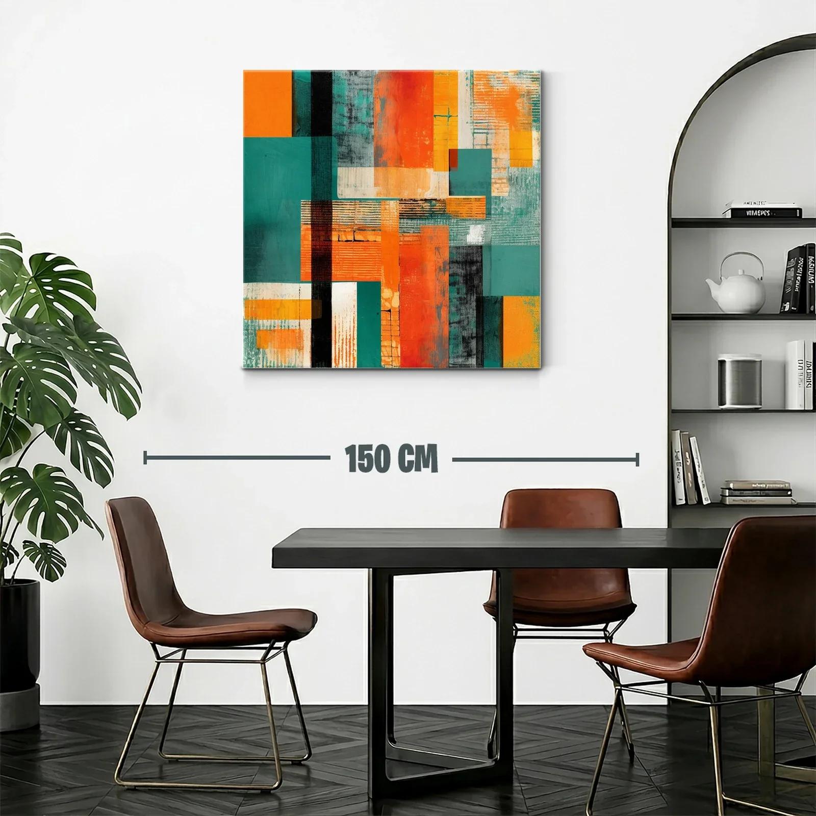 Composición abstracta con bloques en tonos cálidos y fríos — miniatura 2