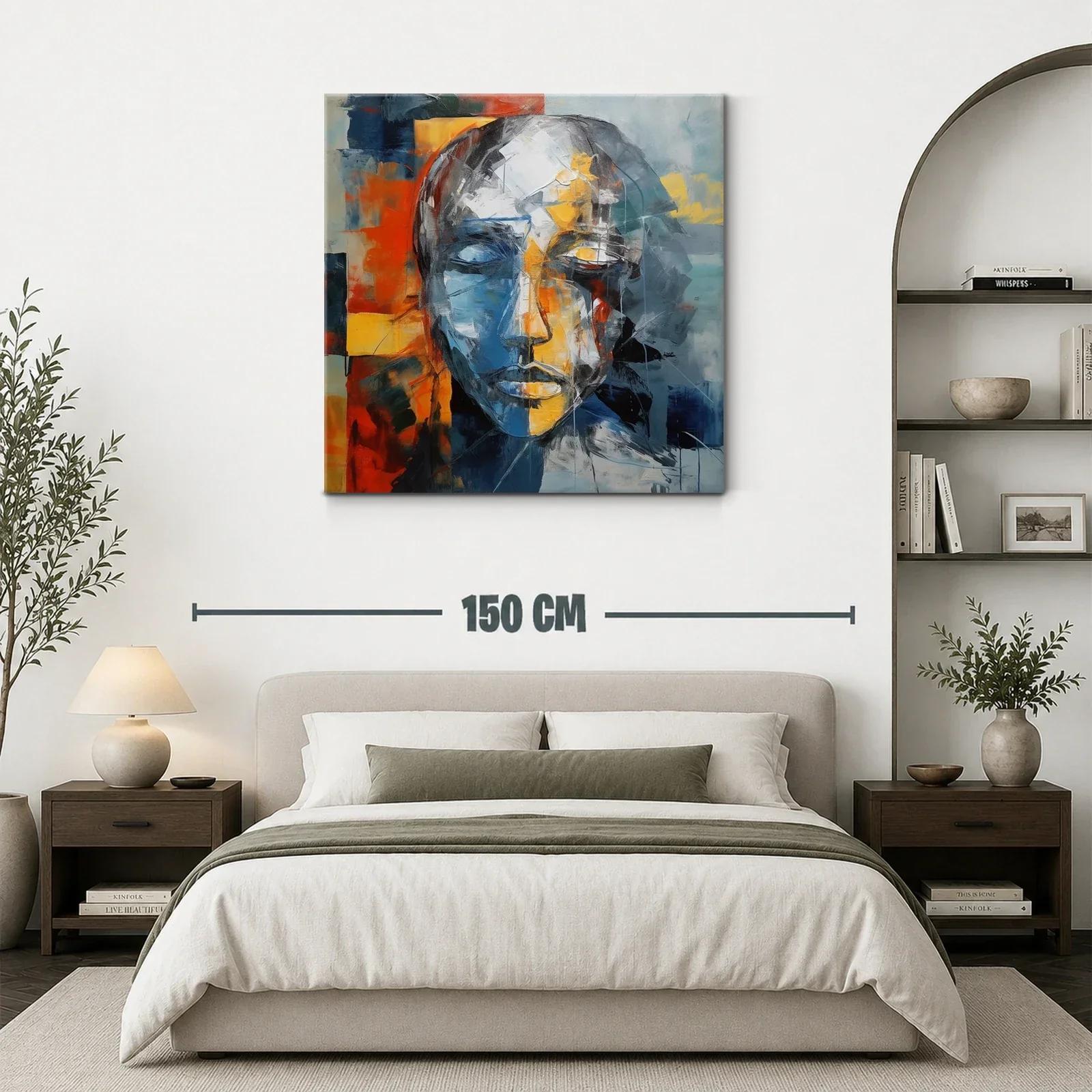 Rostro abstracto en tonos cálidos y fríos — miniatura 3