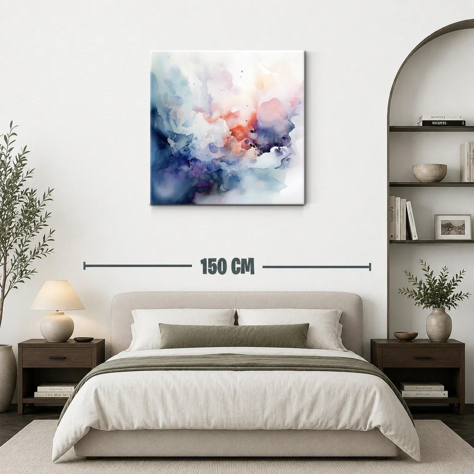 Cuadro abstracto con tonos suaves y vibrantes — miniatura 3