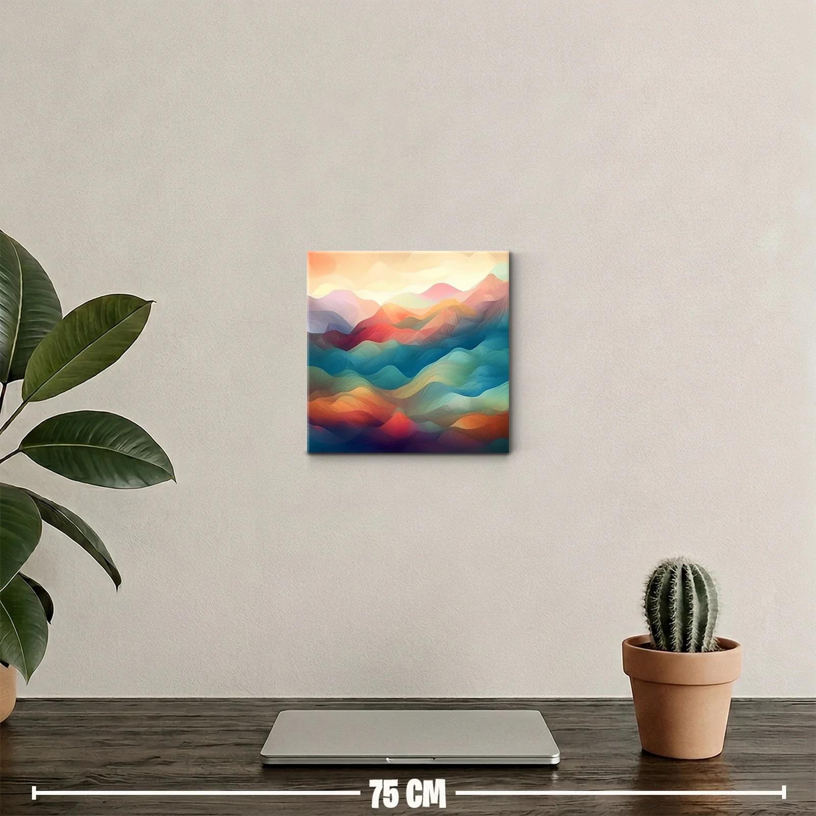 Paisaje abstracto en tonos cálidos y fríos armoniosos — miniatura 2