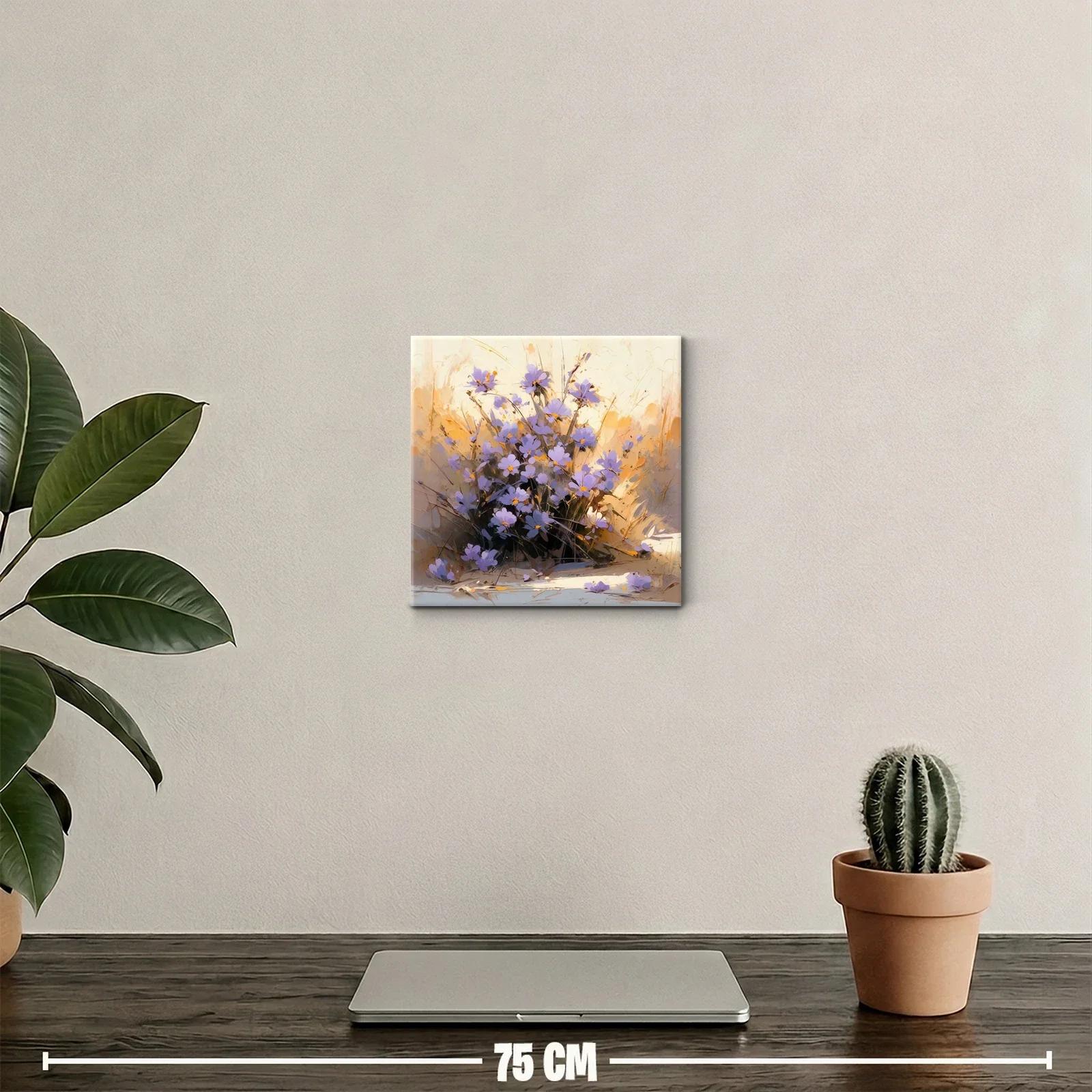Ramo de flores moradas con fondo cálido y delicado — miniatura 2