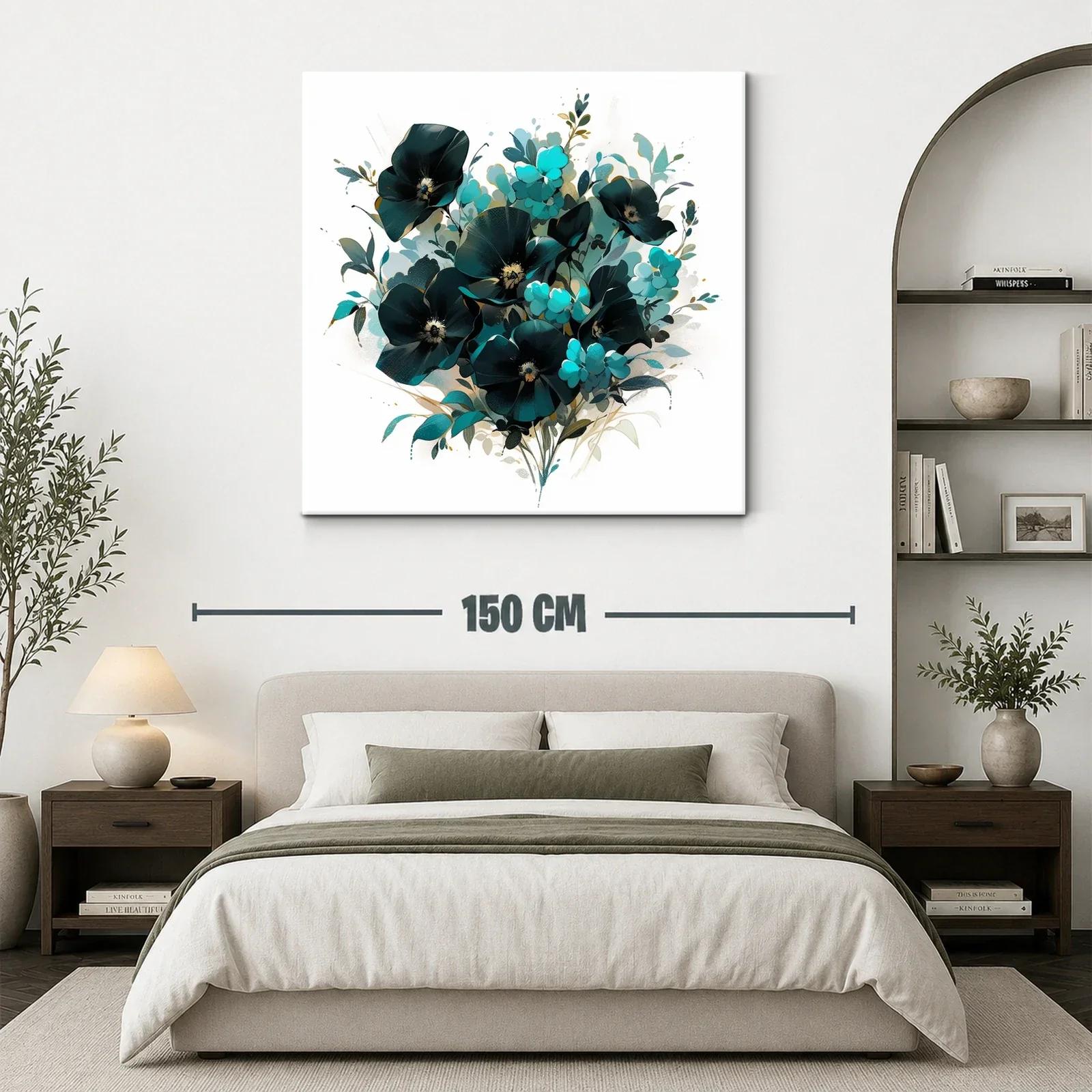 Composición floral moderna en tonos azul y negro — miniatura 3