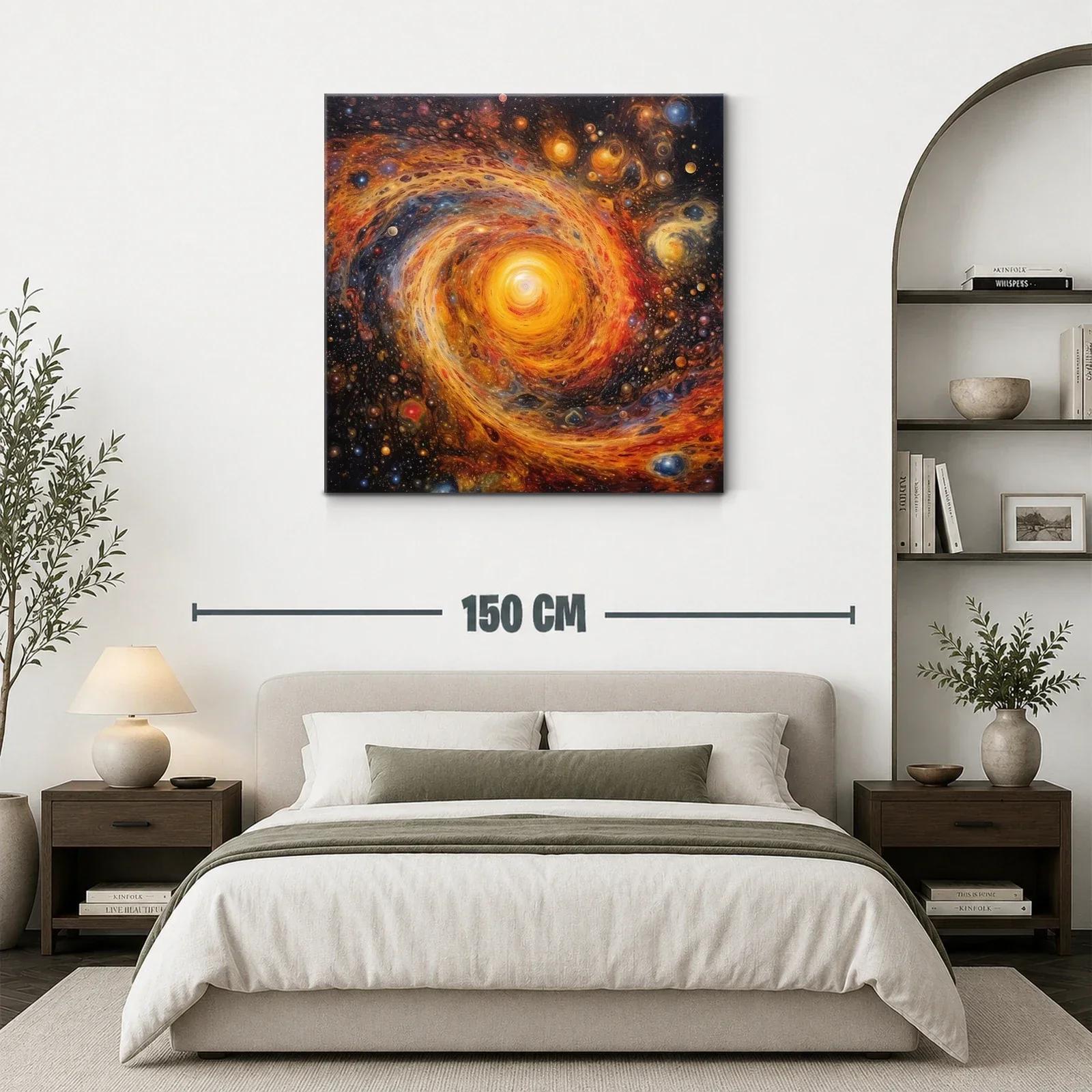 Cuadro con espiral cósmica de vibrantes tonos cálidos y fríos — miniatura 3