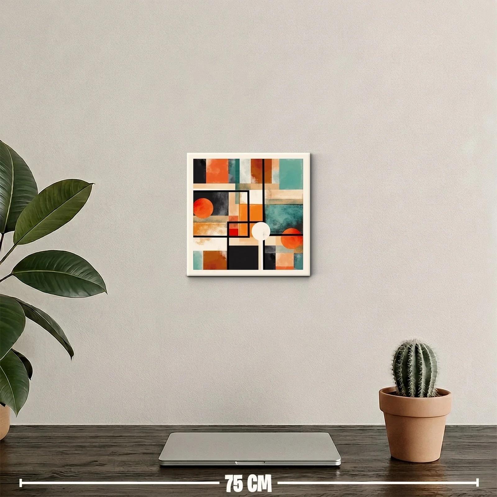 Composición geométrica con círculos en colores cálidos y fríos — miniatura 2
