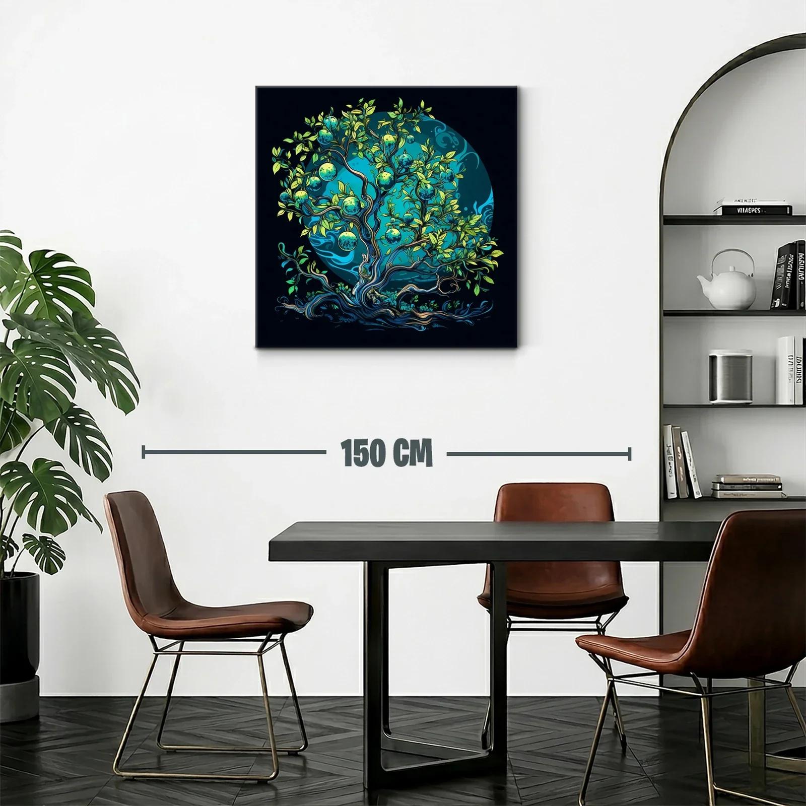 Árbol mágico con frutos azules en fondo místico — miniatura 2