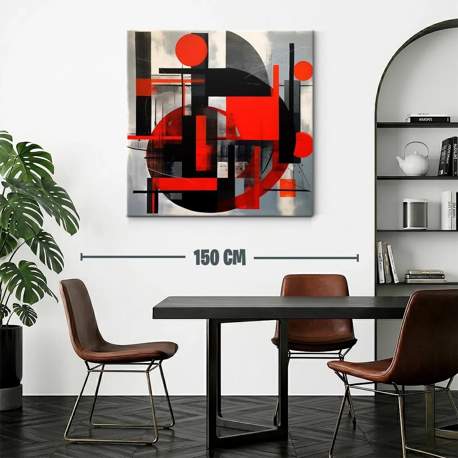 Composición geométrica vibrante en rojos y negros — miniatura 2