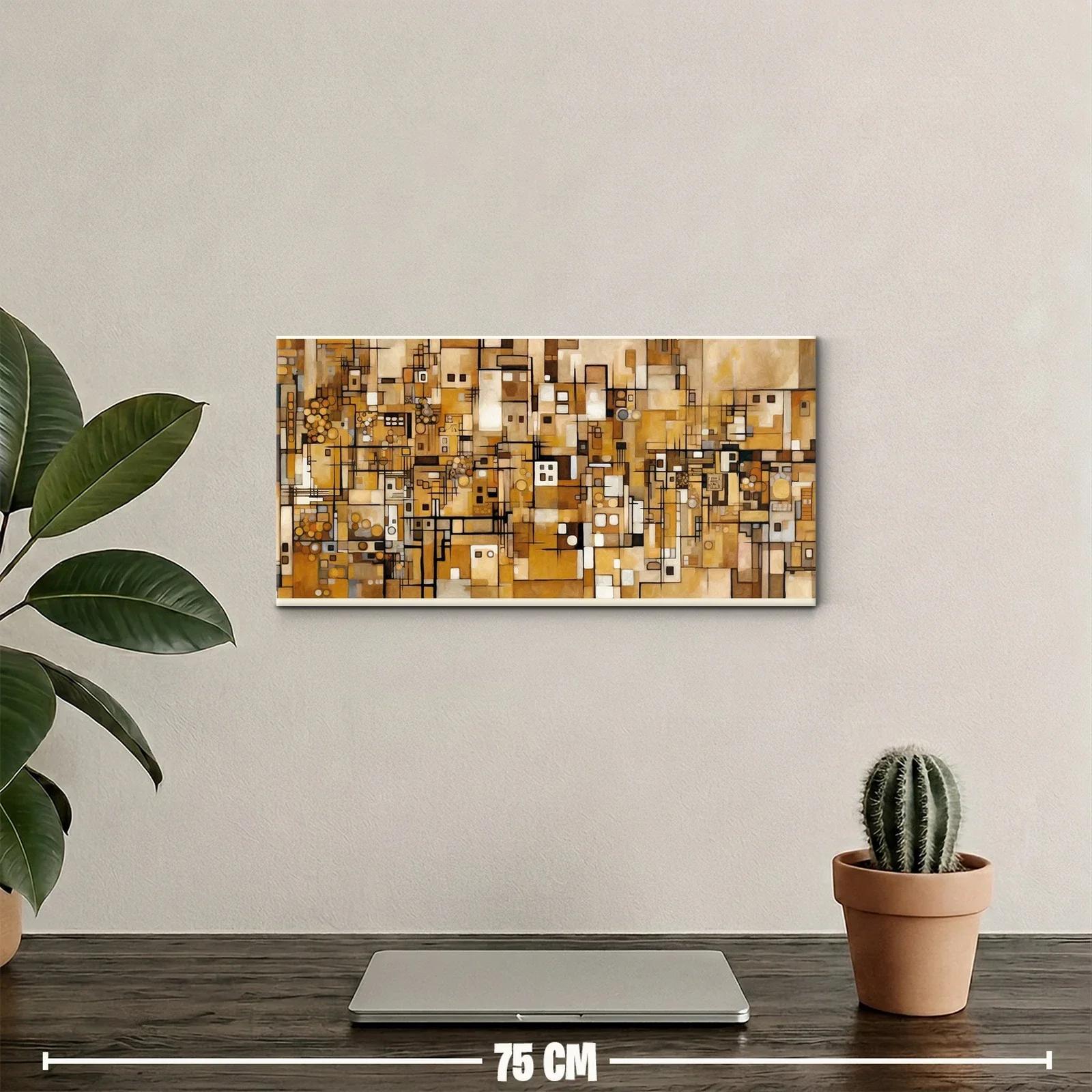 Cuadro mosaico geométrico con líneas oscuras — miniatura 2