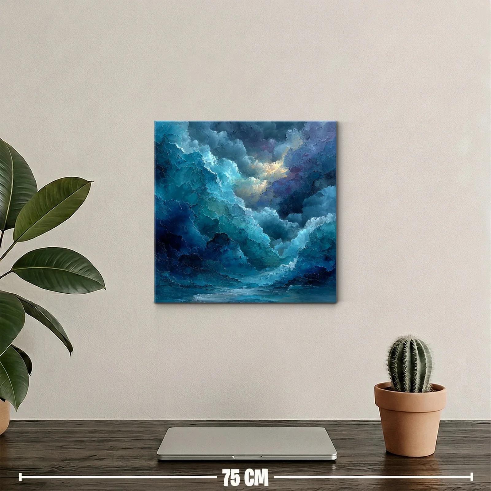 Cielo tormentoso con tonos azules y toque de luz cálida — miniatura 2