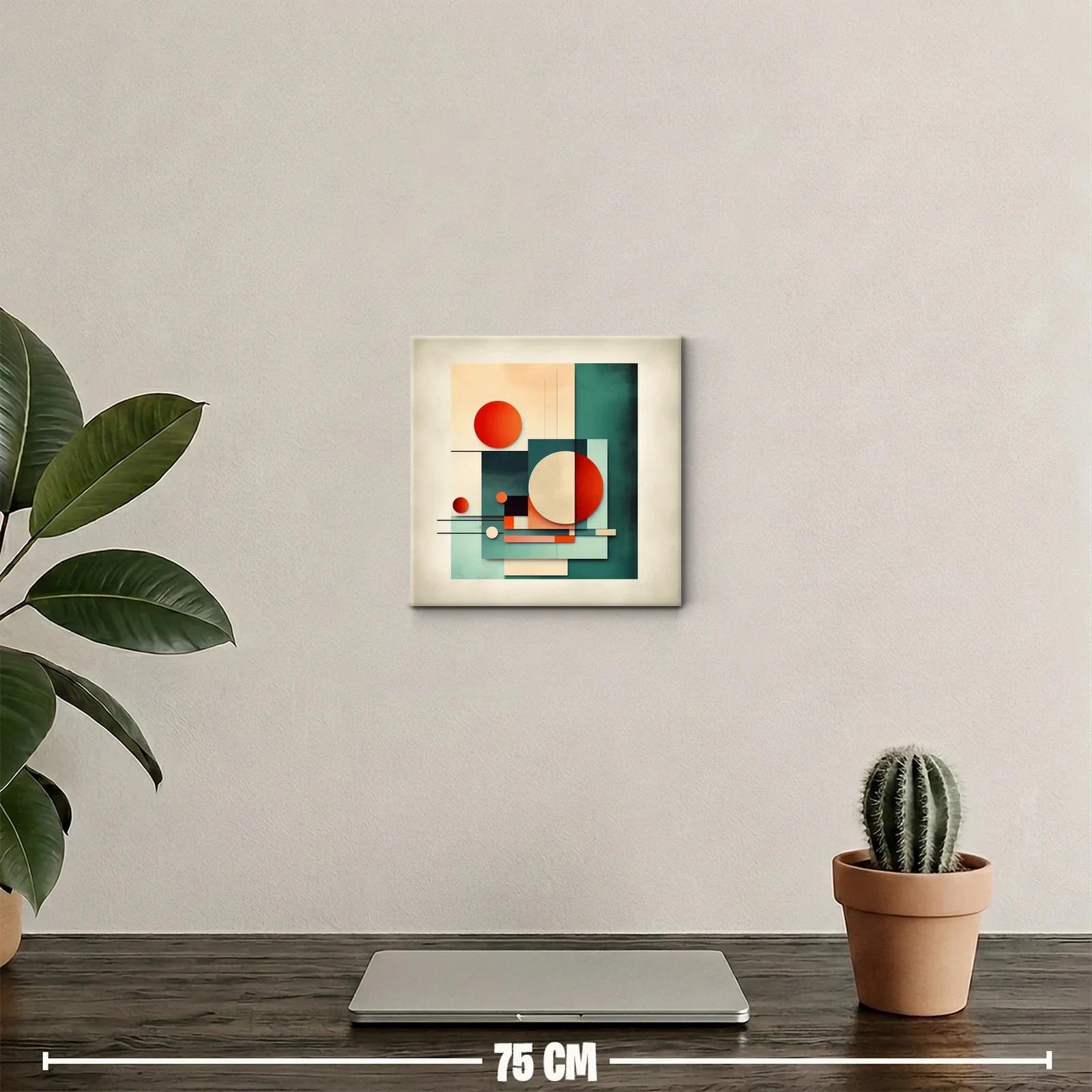 Composición geométrica con círculos rojos y tonos verdes — miniatura 2