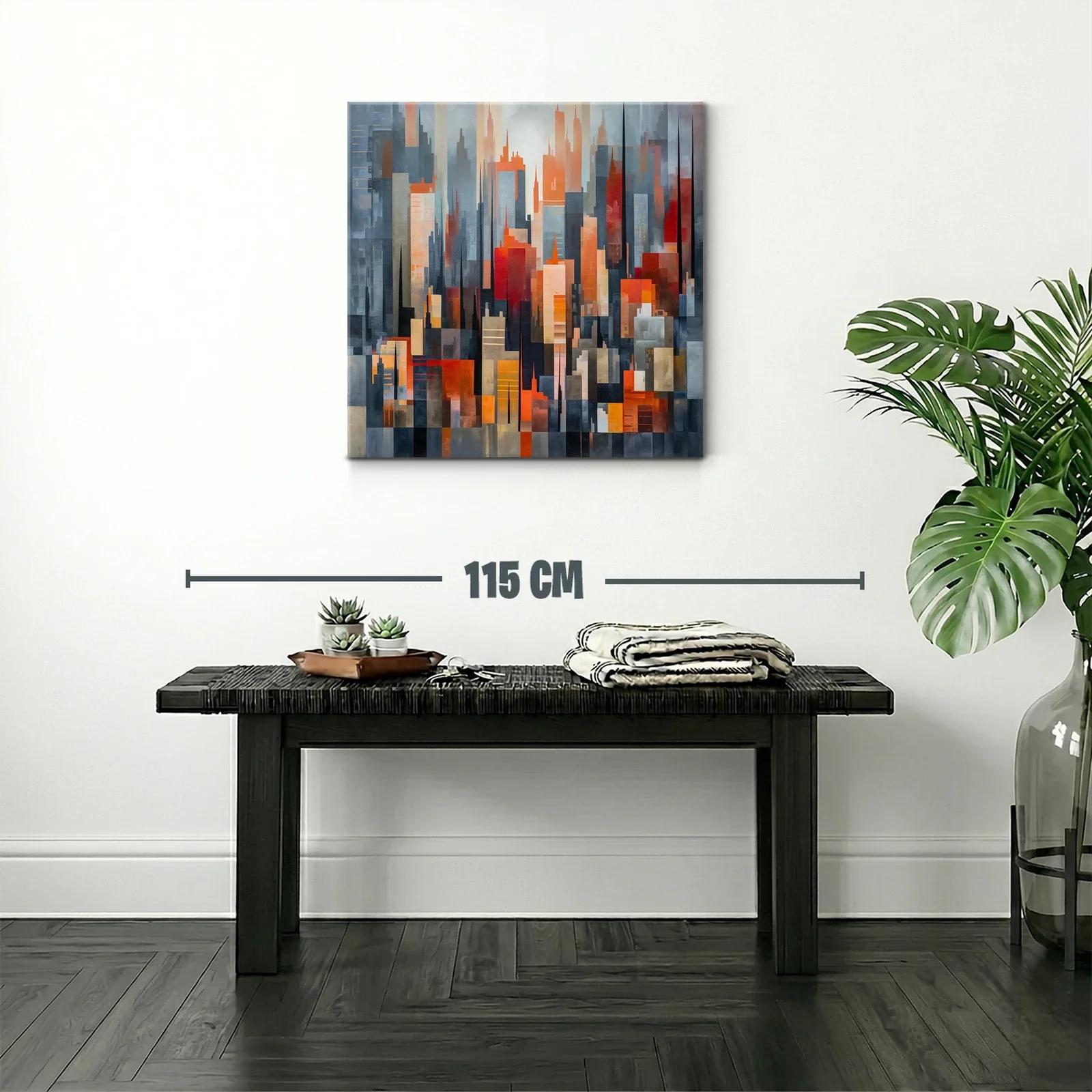 Composición abstracta de paisaje urbano con tonos cálidos — miniatura 2