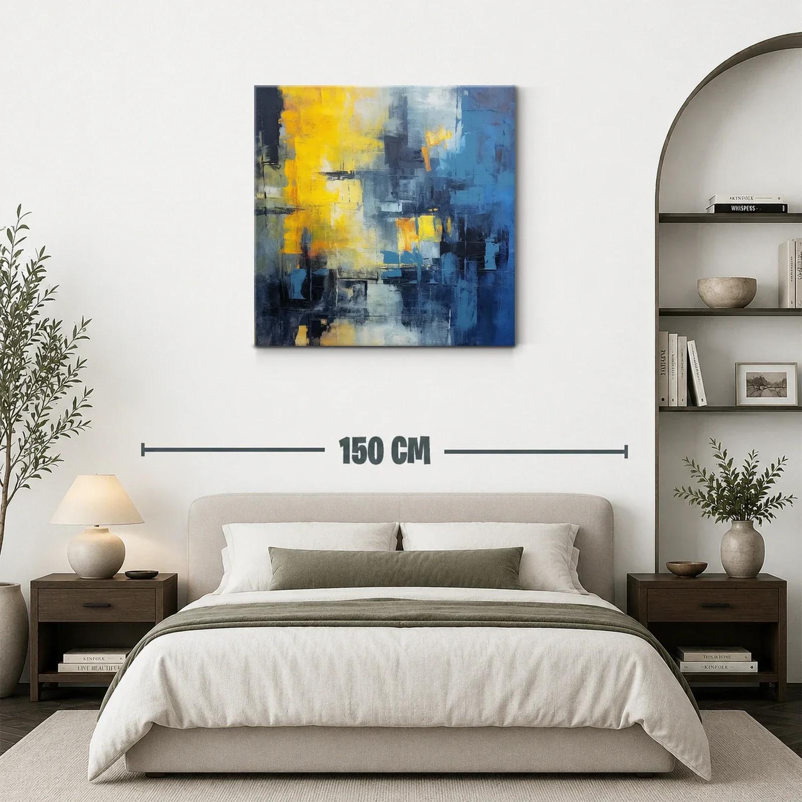 Abstracto vibrante con contrastes de azul y amarillo — miniatura 3