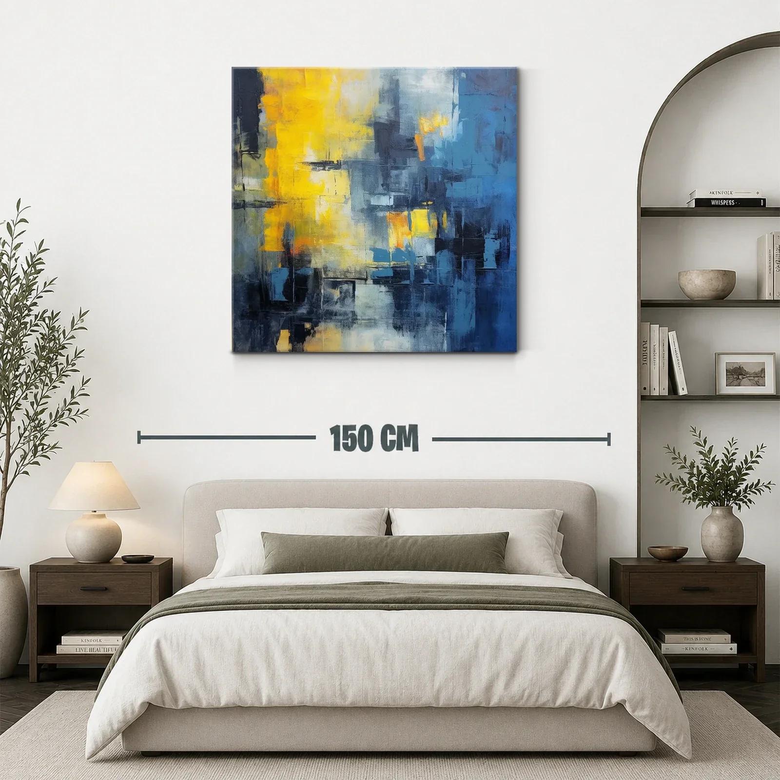 Abstracto vibrante con contrastes de azul y amarillo — miniatura 3