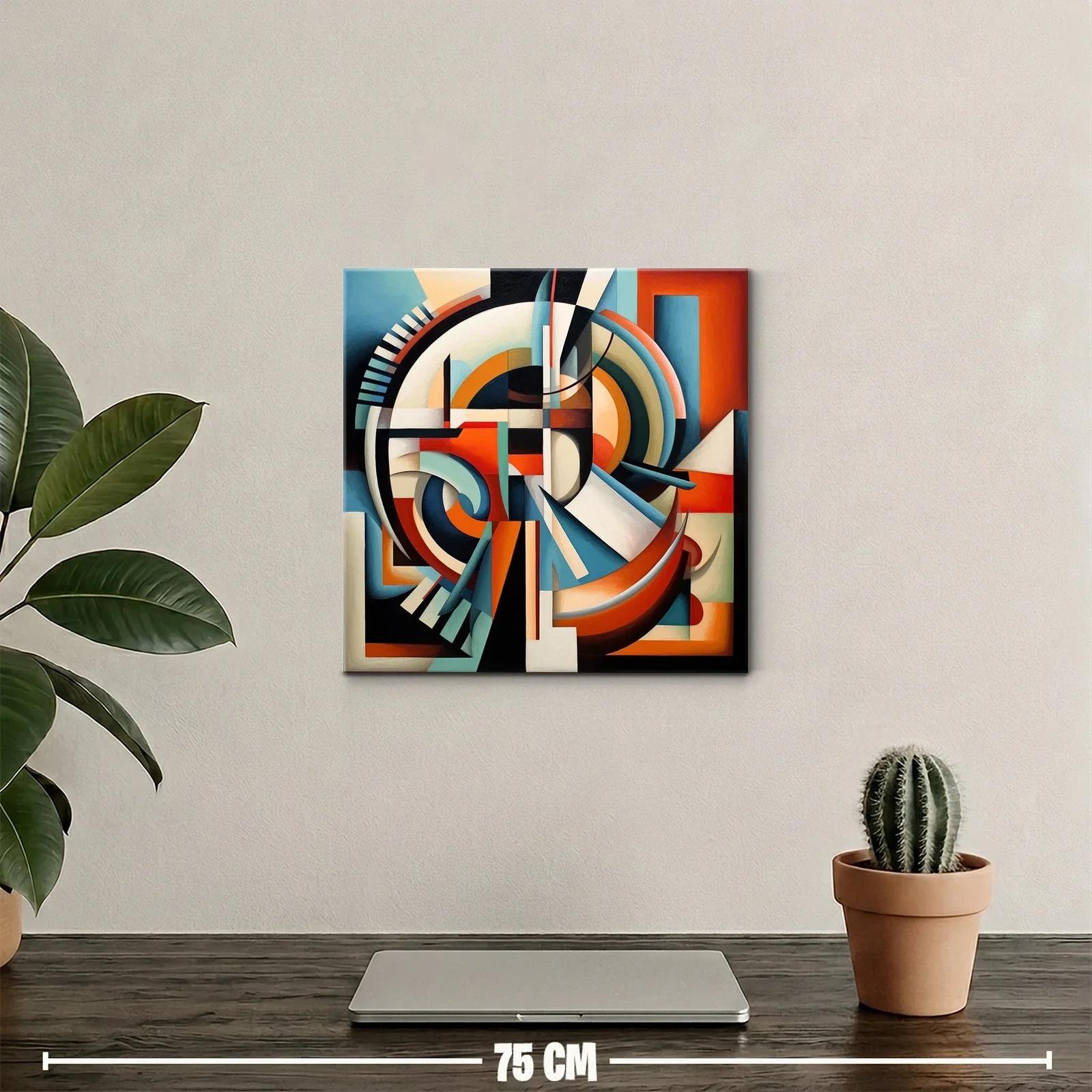 Composición abstracta con formas geométricas en tonos cálidos — miniatura 2