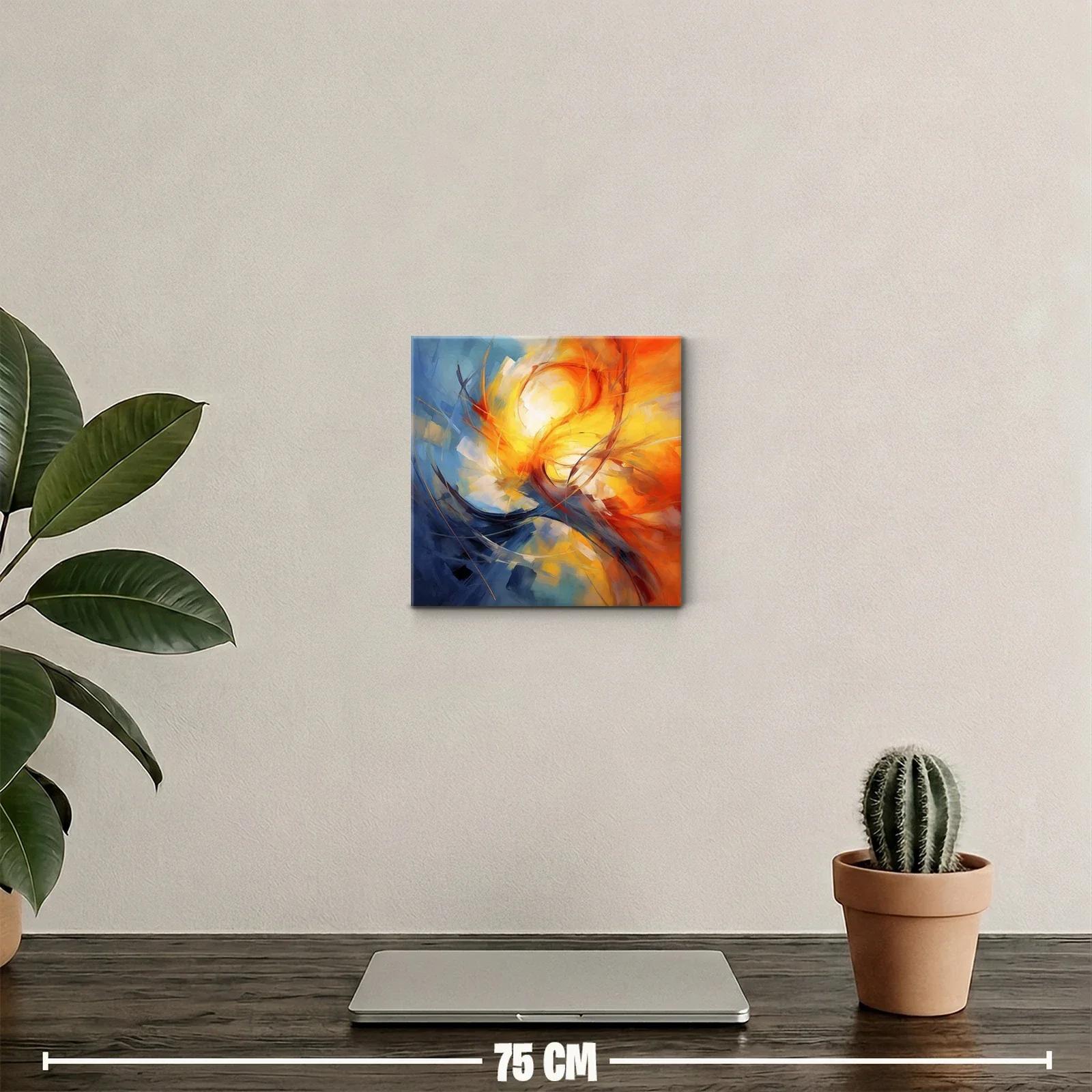 Cuadro abstracto con energía y contrastes de luz y color — miniatura 2