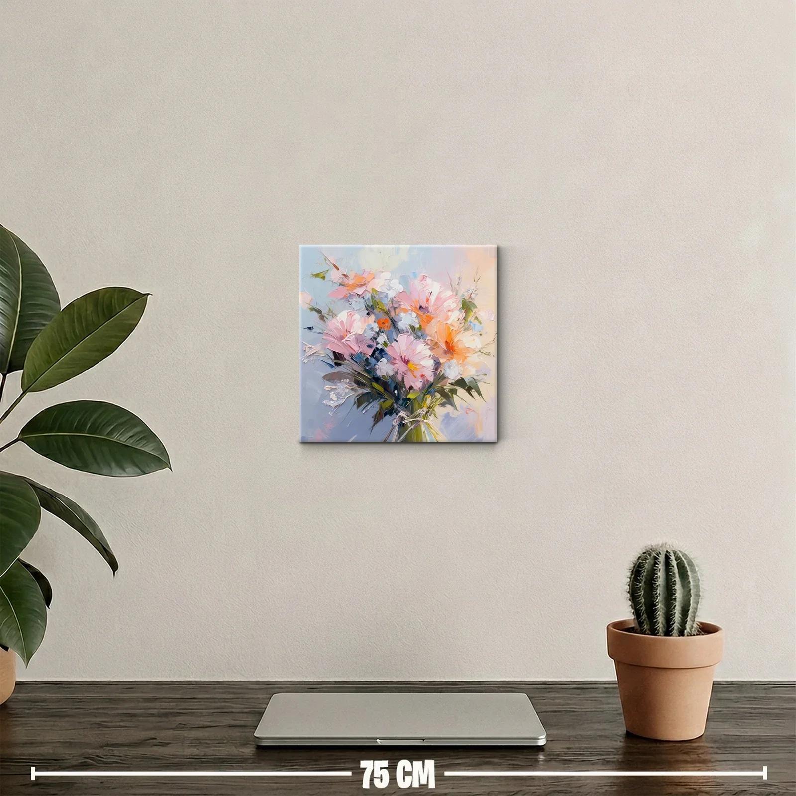 Ramo de flores vibrantes con tonos pastel y cálidos — miniatura 2