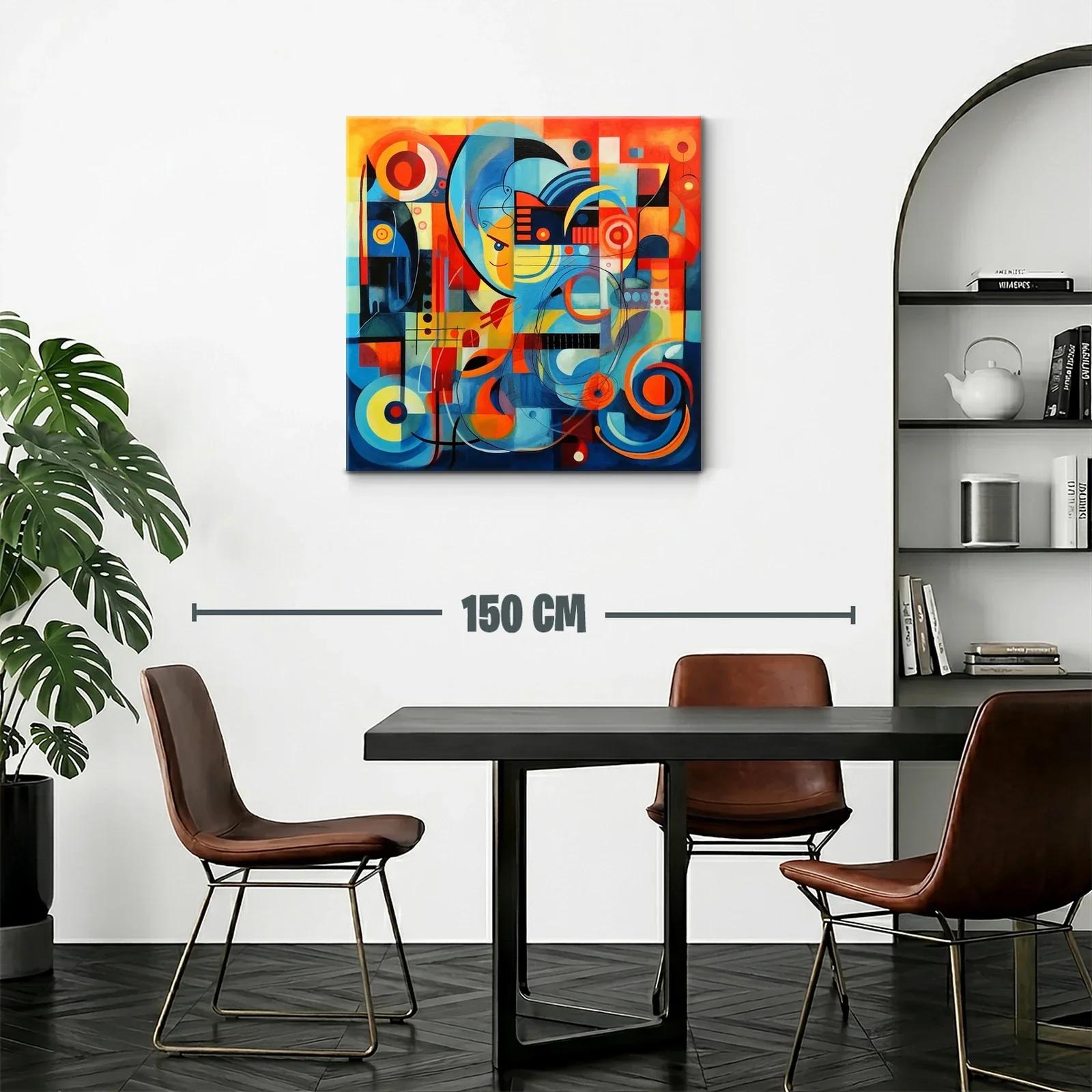 Composición abstracta vibrante con tonos cálidos y fríos — miniatura 2