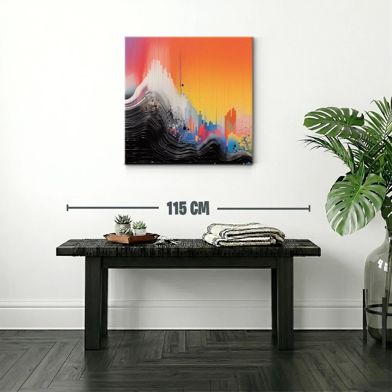 Composición abstracta con vibrantes tonos cálidos y detalles dinámicos — miniatura 2