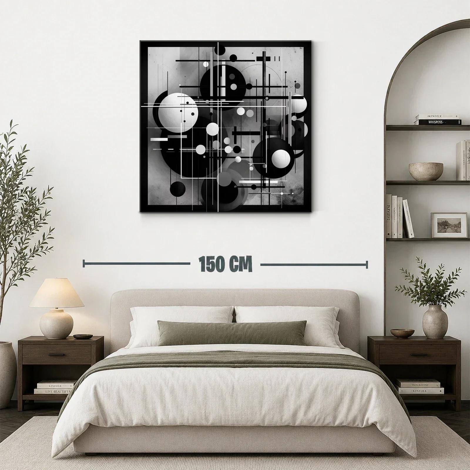 Arte abstracto geométrico en blanco y negro elegante — miniatura 3