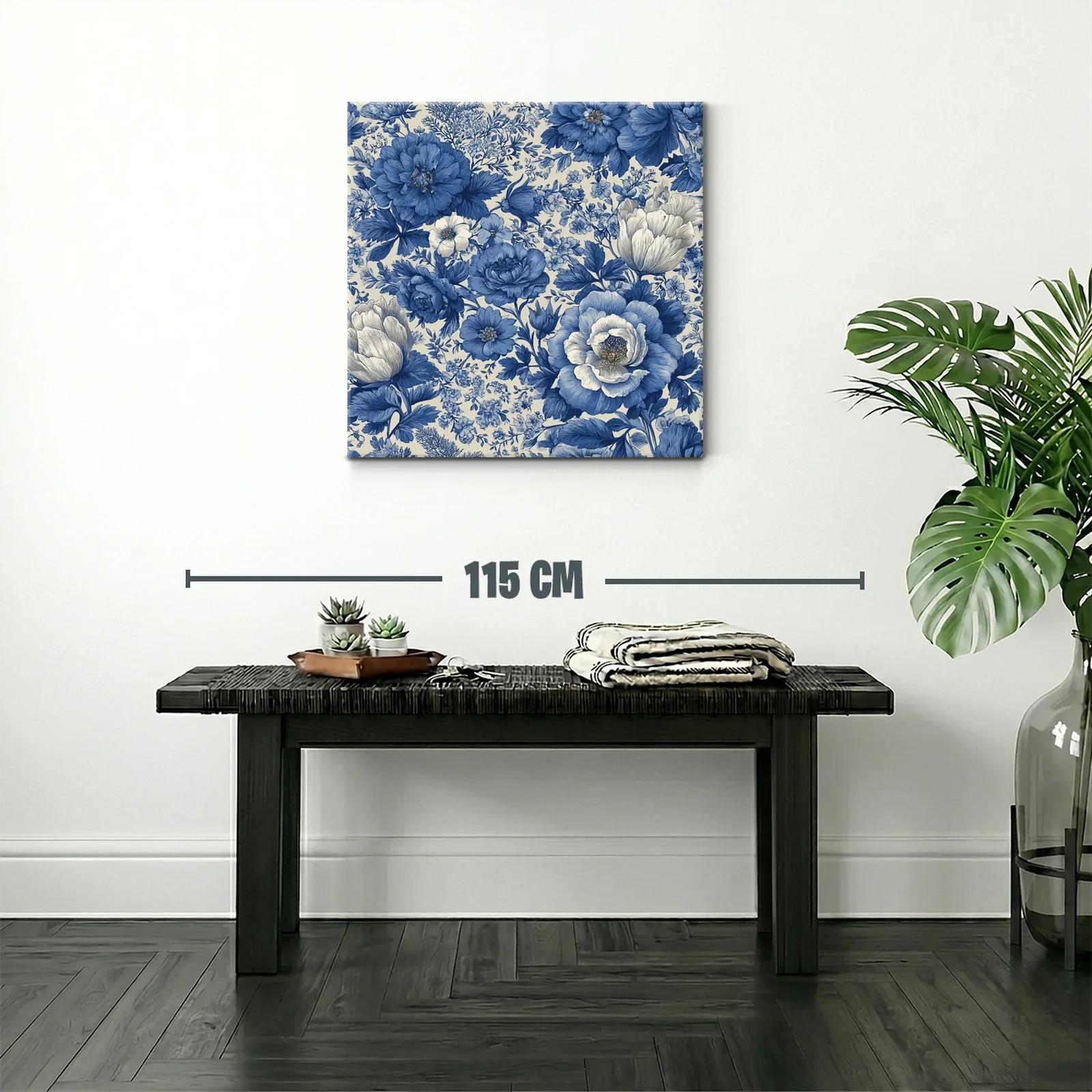 Elegancia floral en tonos azules para cualquier espacio — miniatura 2