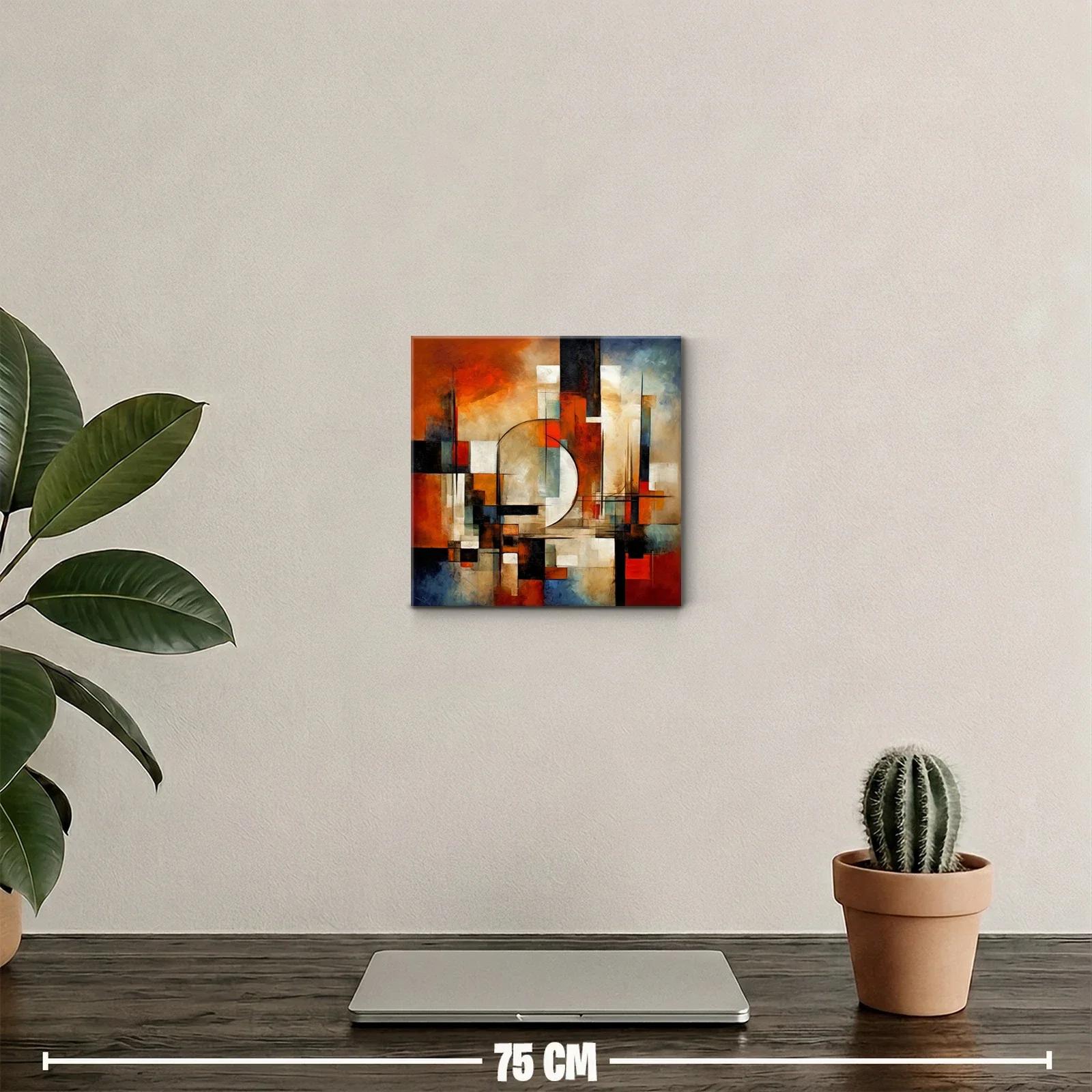 Composición abstracta con tonos cálidos y geométricos — miniatura 2