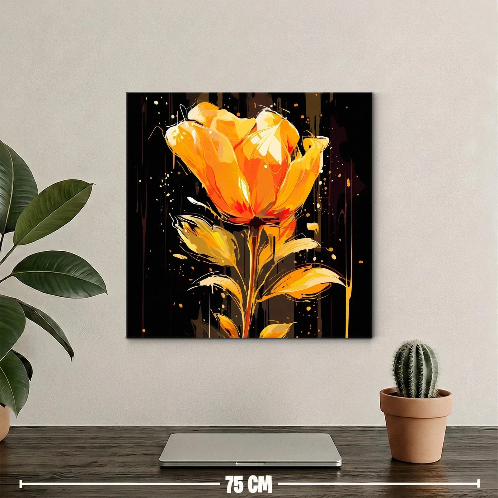 Flor vibrante en tonos cálidos y fondo oscuro elegante — miniatura 2