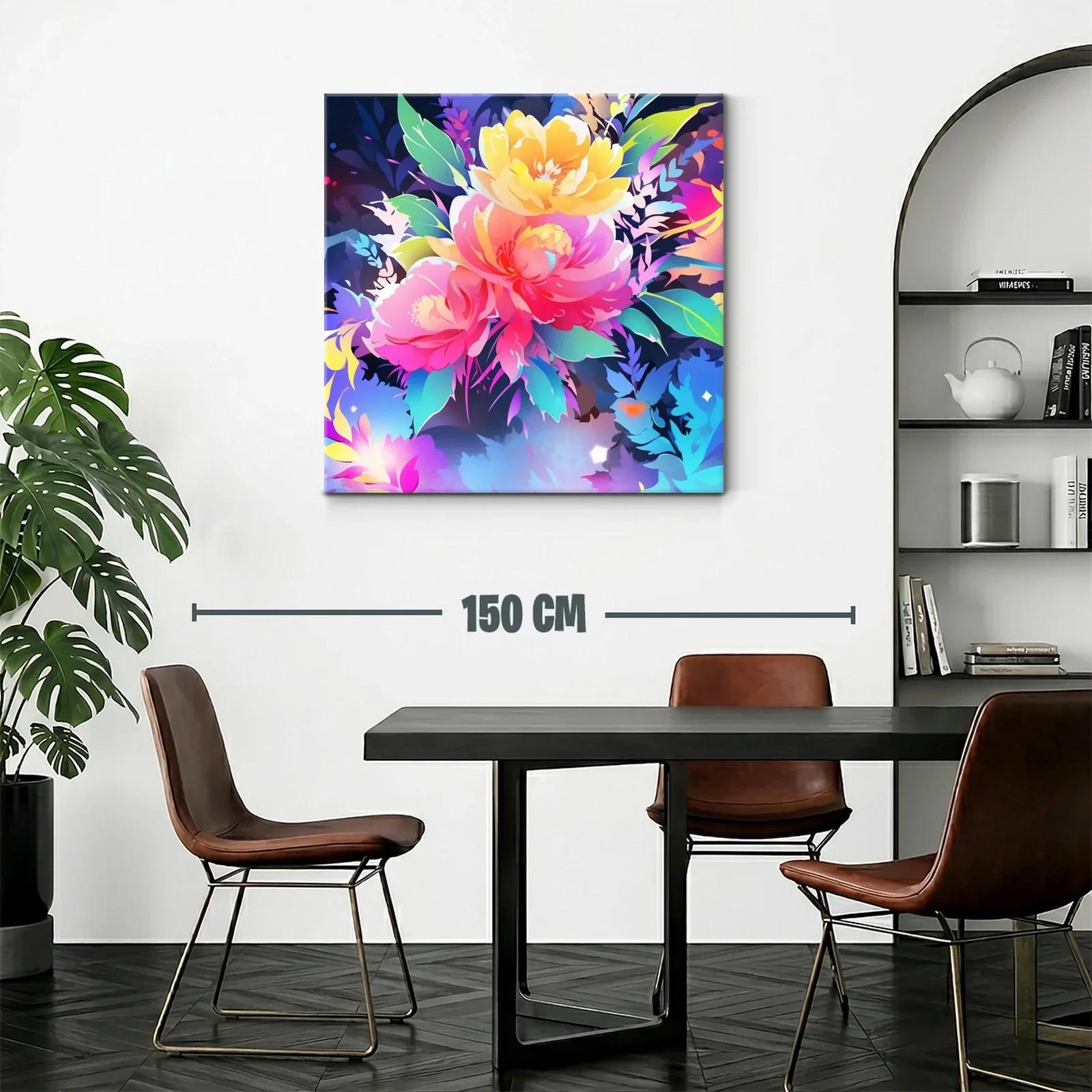 Cuadro vibrante con flores en tonos intensos y contrastantes — miniatura 2