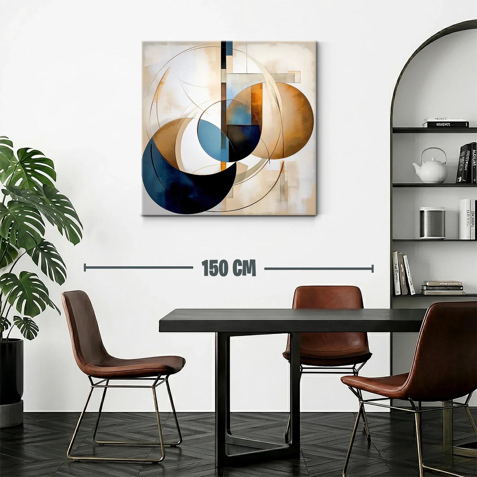 Composición abstracta con formas circulares y tonos cálidos — miniatura 2