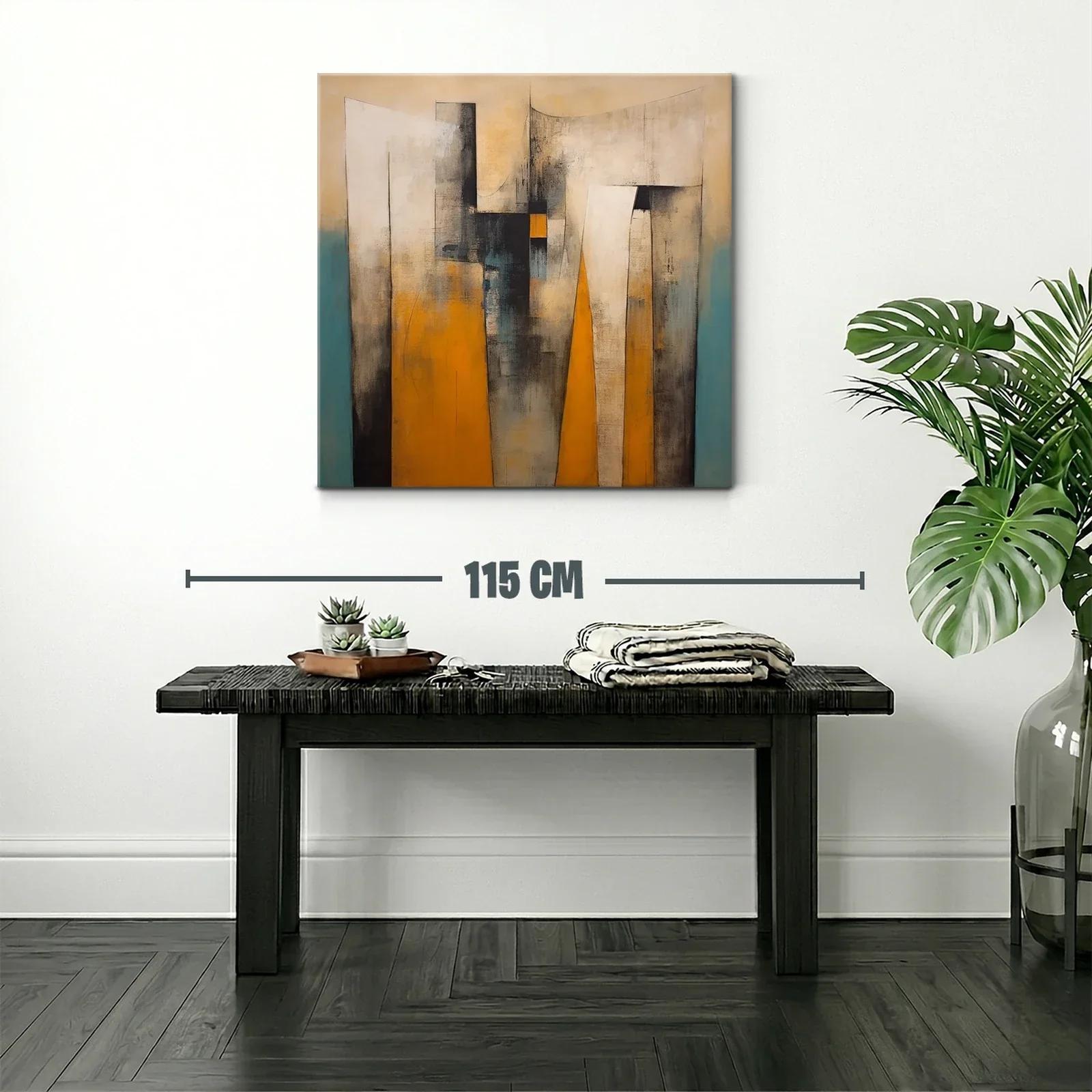Composición abstracta en tonos cálidos y neutros contemporánea — miniatura 2