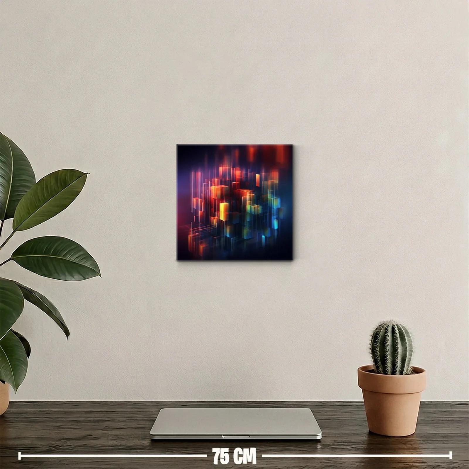 Composición abstracta con cubos iluminados y tonos intensos — miniatura 2