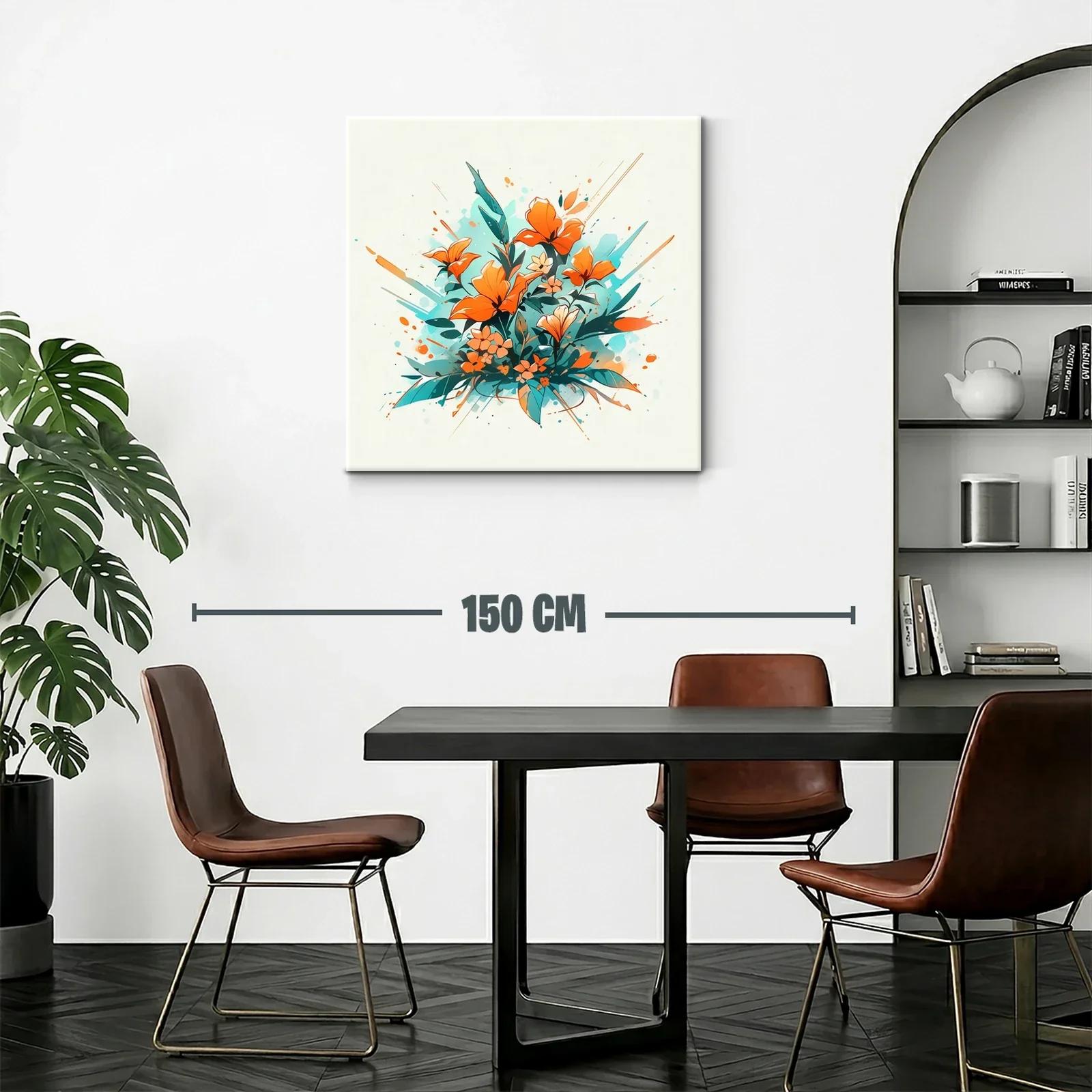 Composición vibrante de flores en tonos naranjas y verdes — miniatura 2