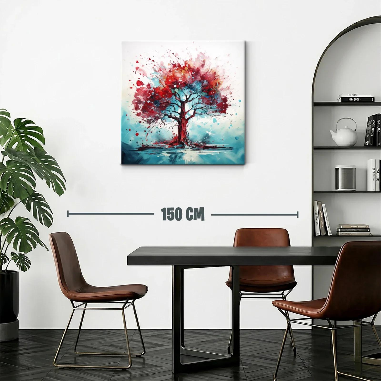 Árbol vibrante con destellos rojos y azules intensos — miniatura 2