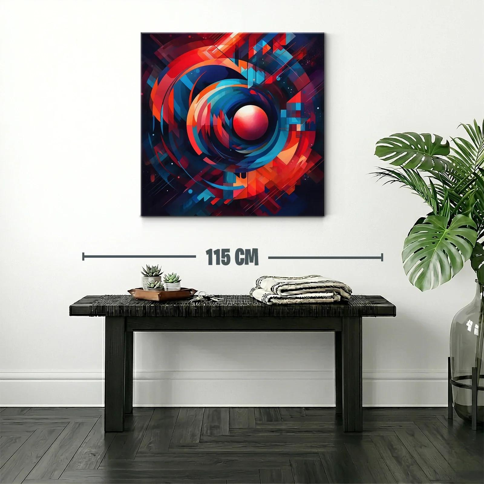 Cuadro abstracto con formas circulares en tonos brillantes — miniatura 2