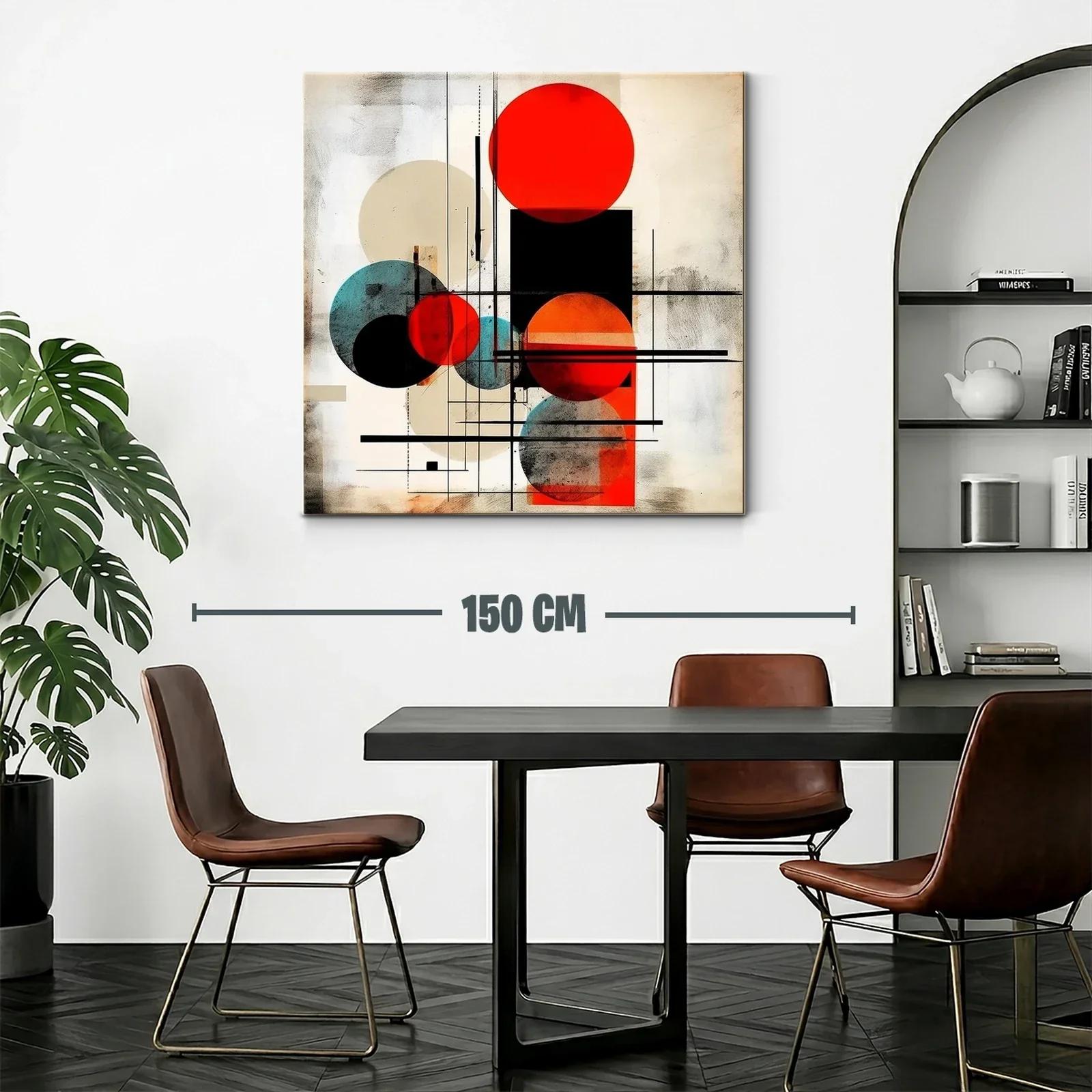 Composición geométrica con círculos rojo y azul vibrante — miniatura 2