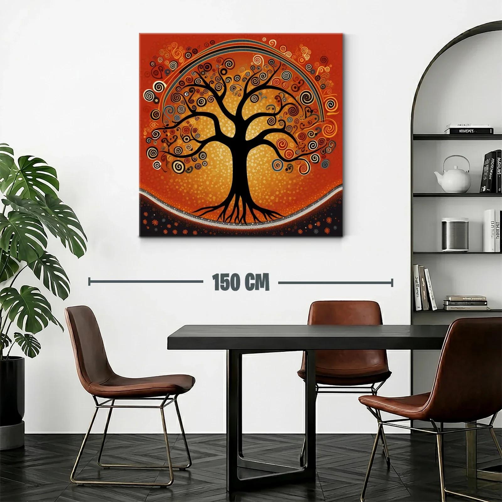 Árbol con espirales vibrantes en tonos cálidos y negros — miniatura 2