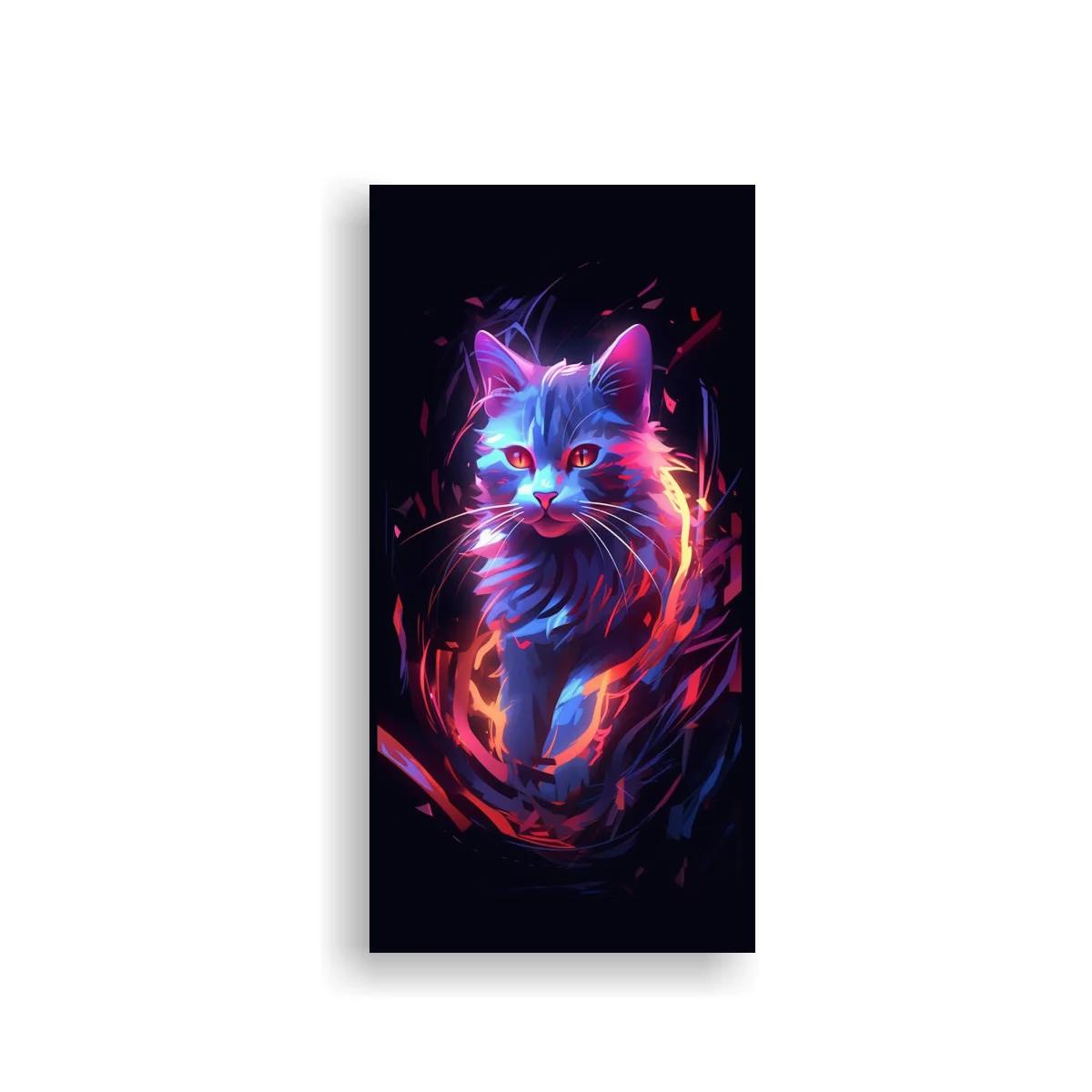 Cuadro gato de pelo largo con anillo de luz — imagen principal