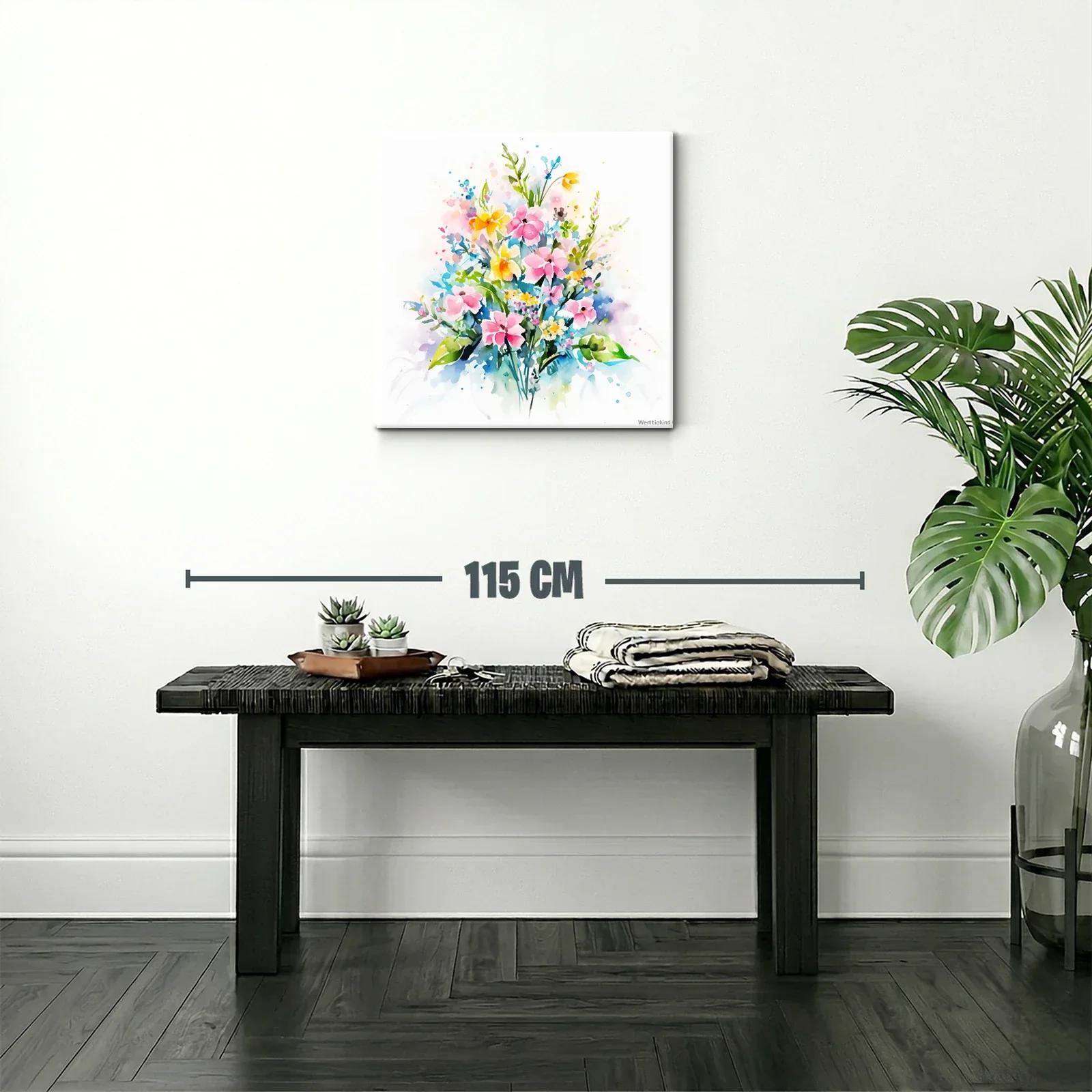 Bello ramo floral en acuarela con tonos pastel brillantes — miniatura 2