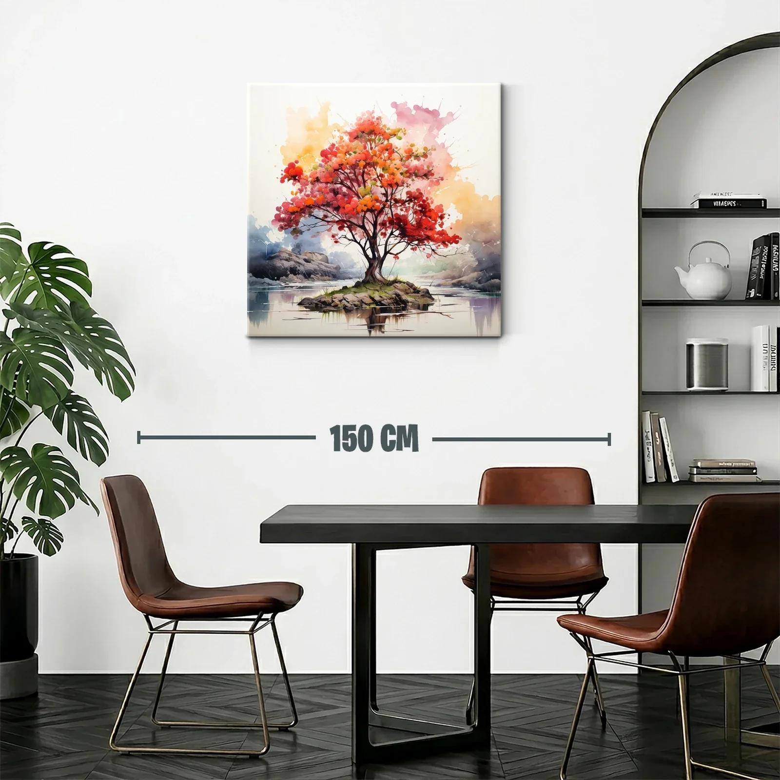 Árbol solitario con follaje vibrante en paisaje sereno — miniatura 2