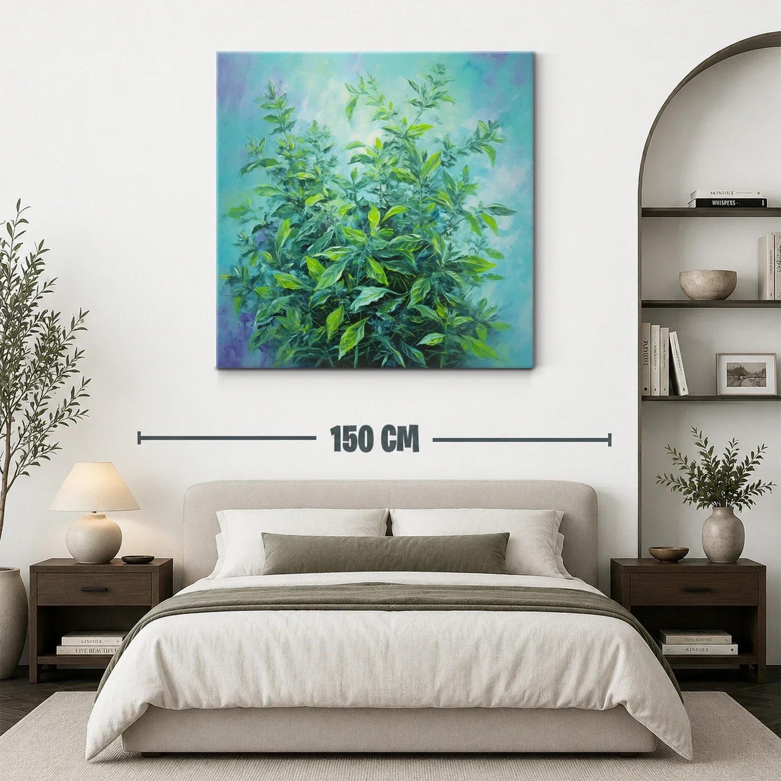 Cuadro de follaje vibrante con tonos verdes y azules — miniatura 3