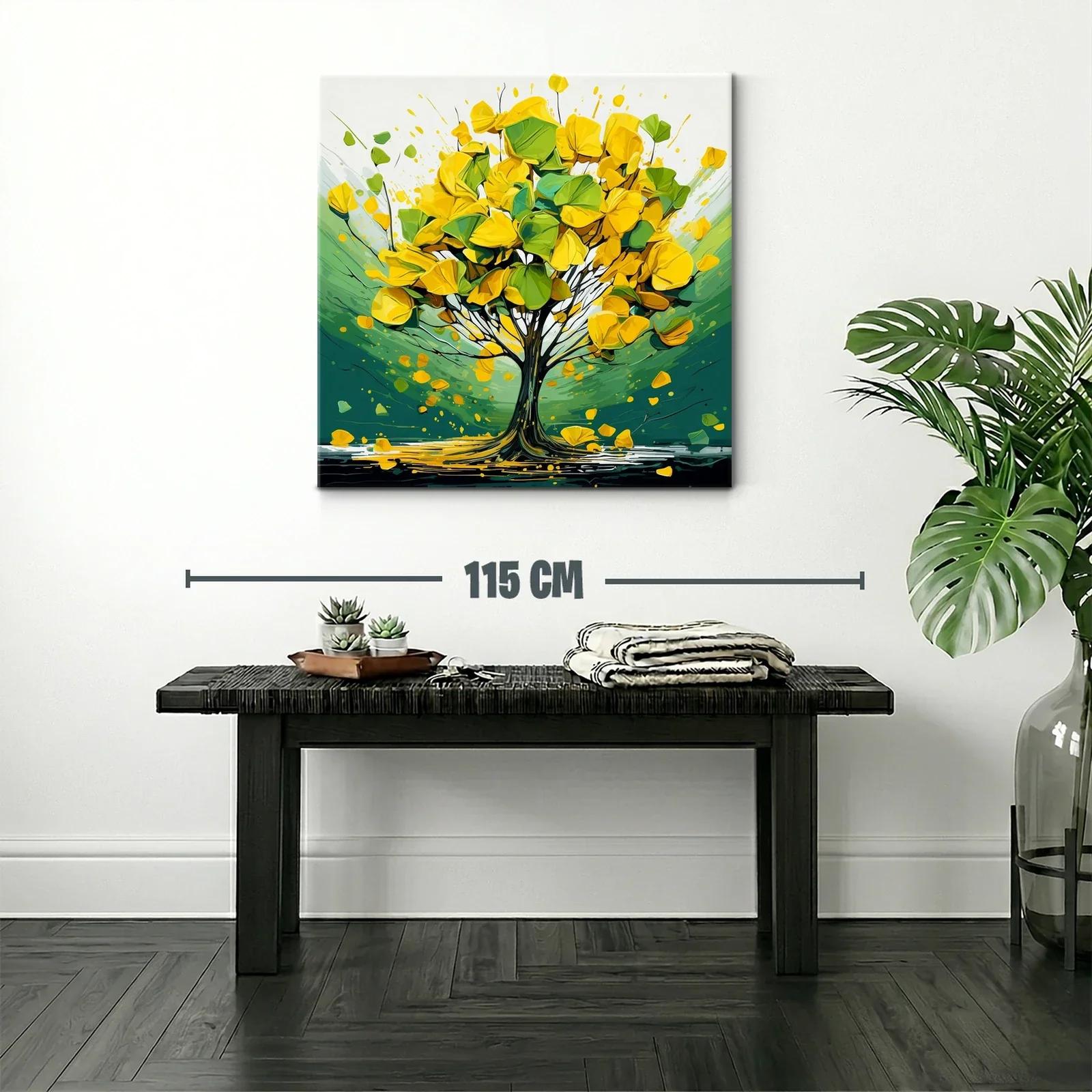 Árbol vibrante de tonos verdes y amarillos dinámicos — miniatura 2