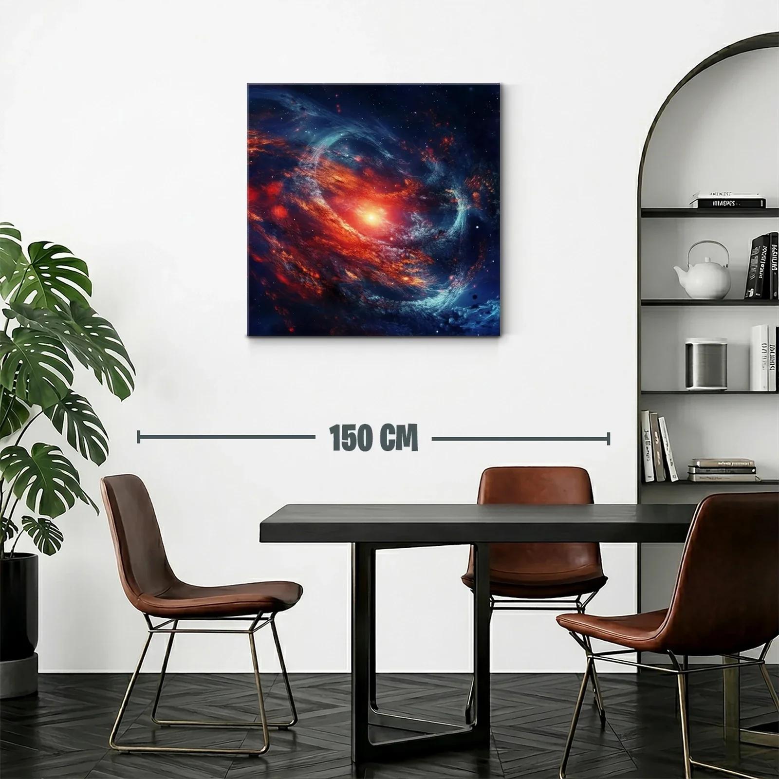 Cuadro artístico de galaxia en vibrantes tonos rojos y azules — miniatura 2
