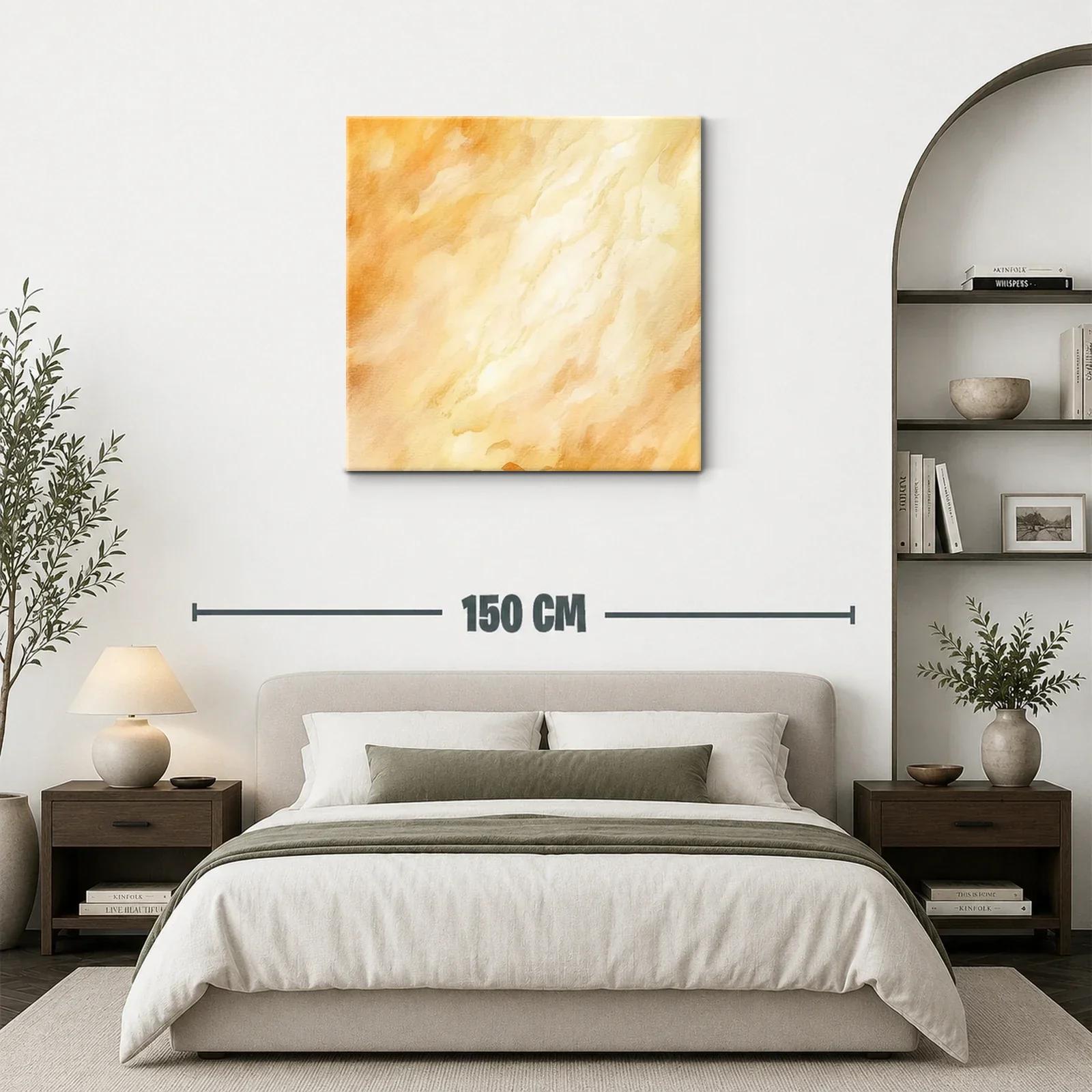 Cuadro abstracto en tonos cálidos que ilumina espacios — miniatura 3